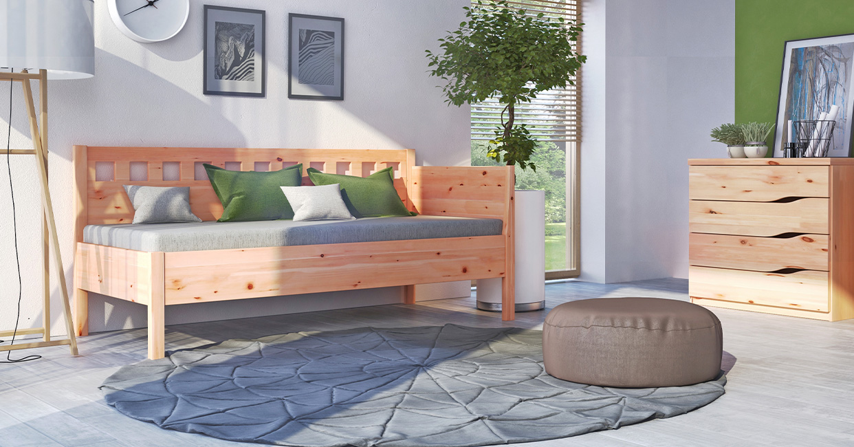 Sofabett & Bettsofa aus Holz ▷ Metallfreie Gästebetten kaufen