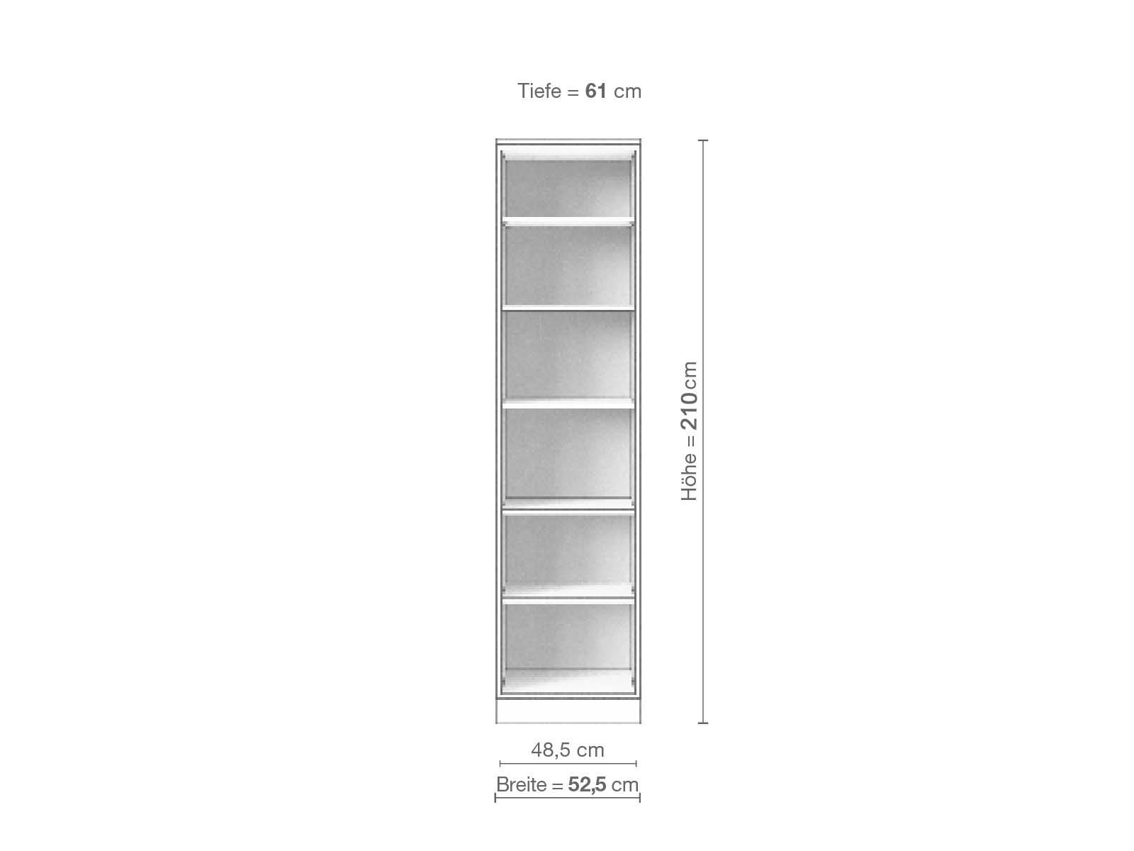 Eschenschrank „Enzian“, 1-türig, Höhe 210 cm, Inneneinrichtung B