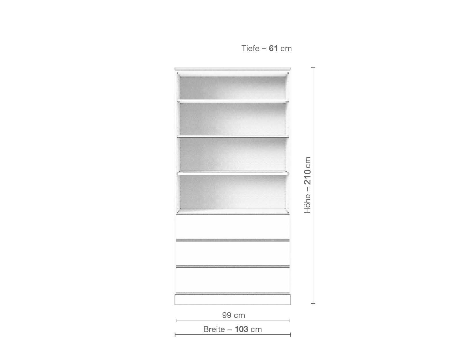 Eschenschrank „Enzian“, 2-türig, Höhe 210 cm, Inneneinrichtung E
