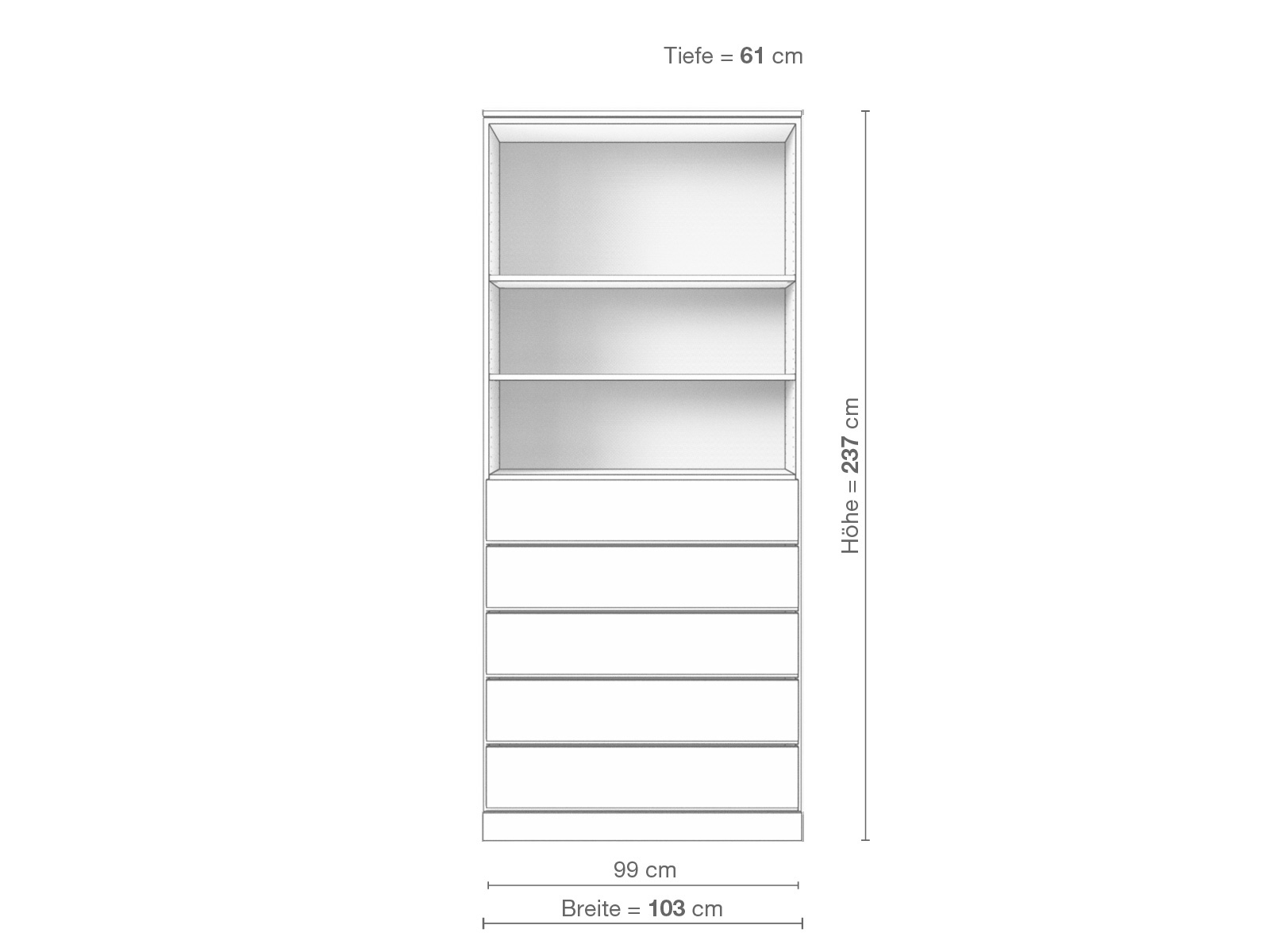 Zirbenschrank „Ramon“, 2-türig, Höhe 237 cm, Inneneinrichtung E