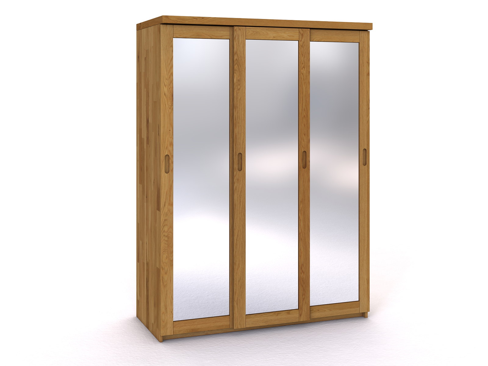 Schiebetüreschrank „Alpenrose" aus Eiche, 3-türig schmal, Höhe 208 cm