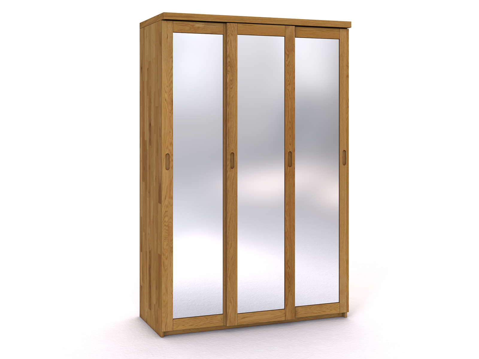 Schiebetüreschrank „Alpenrose" aus Eiche, 3-türig schmal, Höhe 233 cm