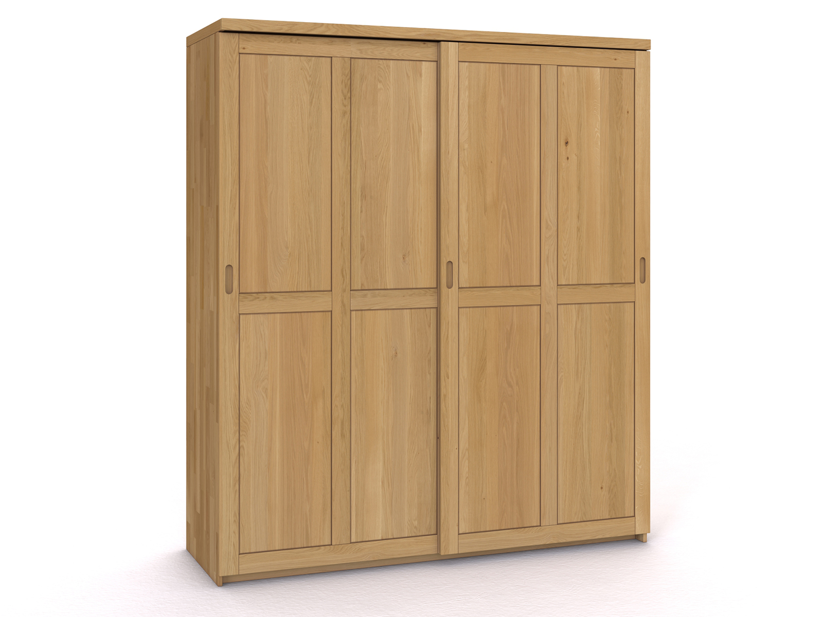 Schiebetüreschrank „Edelweiß" aus Eiche Hell, 2-türig breit, Höhe 233 cm