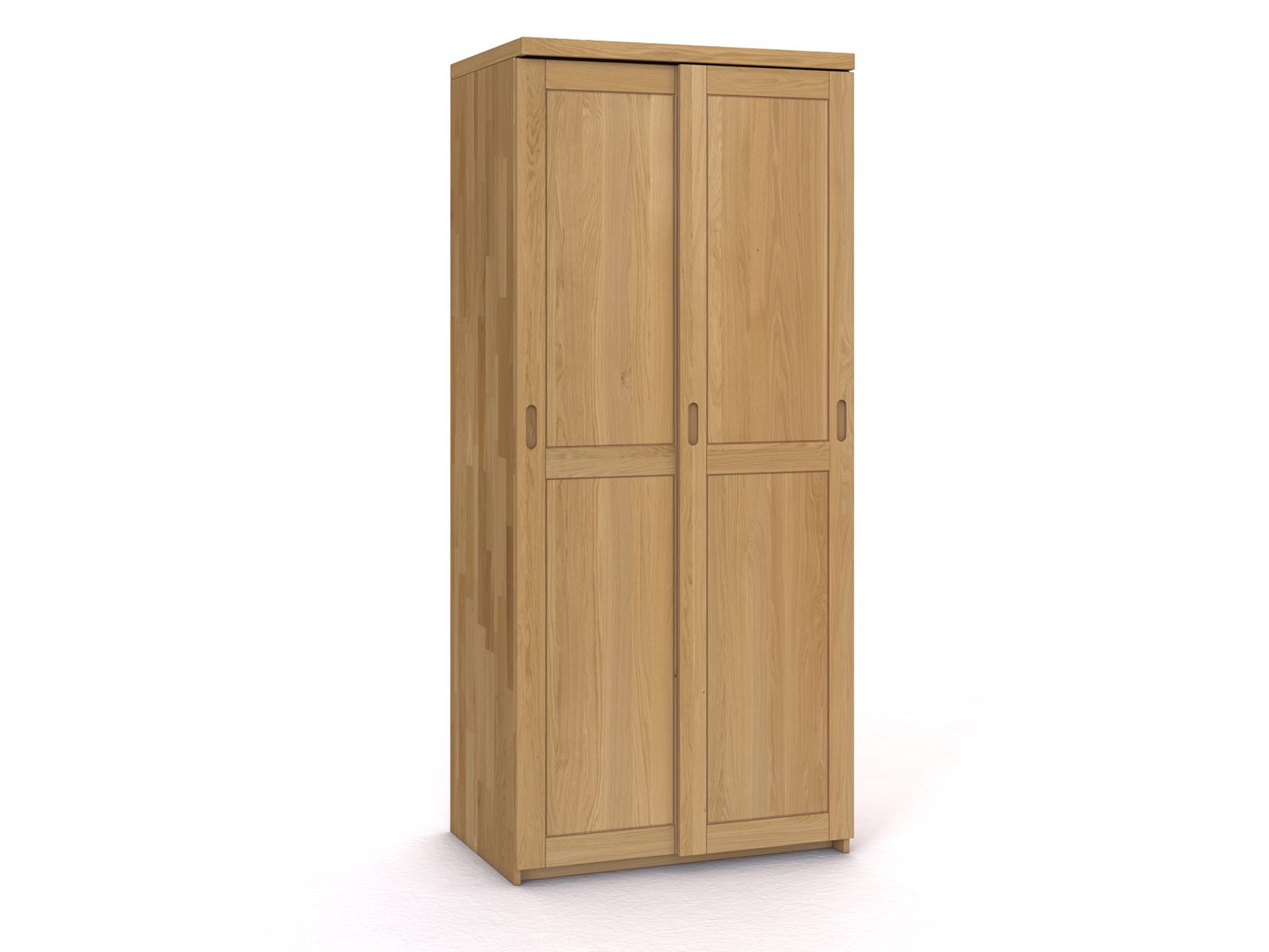 Schiebetüreschrank „Edelweiß" aus Eiche Hell, 2-türig schmal, Höhe 233 cm