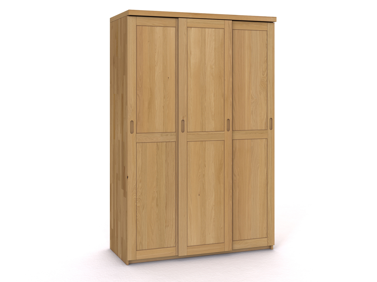 Schiebetüreschrank „Edelweiß" aus Eiche Hell, 3-türig schmal, Höhe 233 cm