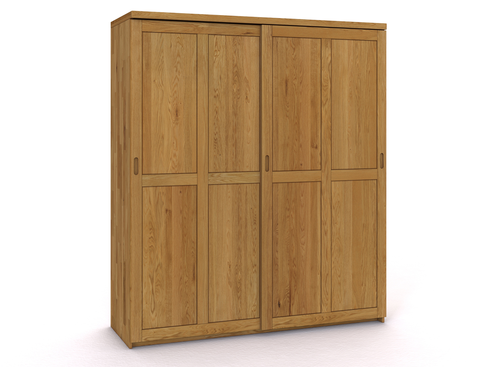 Schiebetüreschrank „Edelweiß" aus Eiche, 2-türig breit, Höhe 233 cm