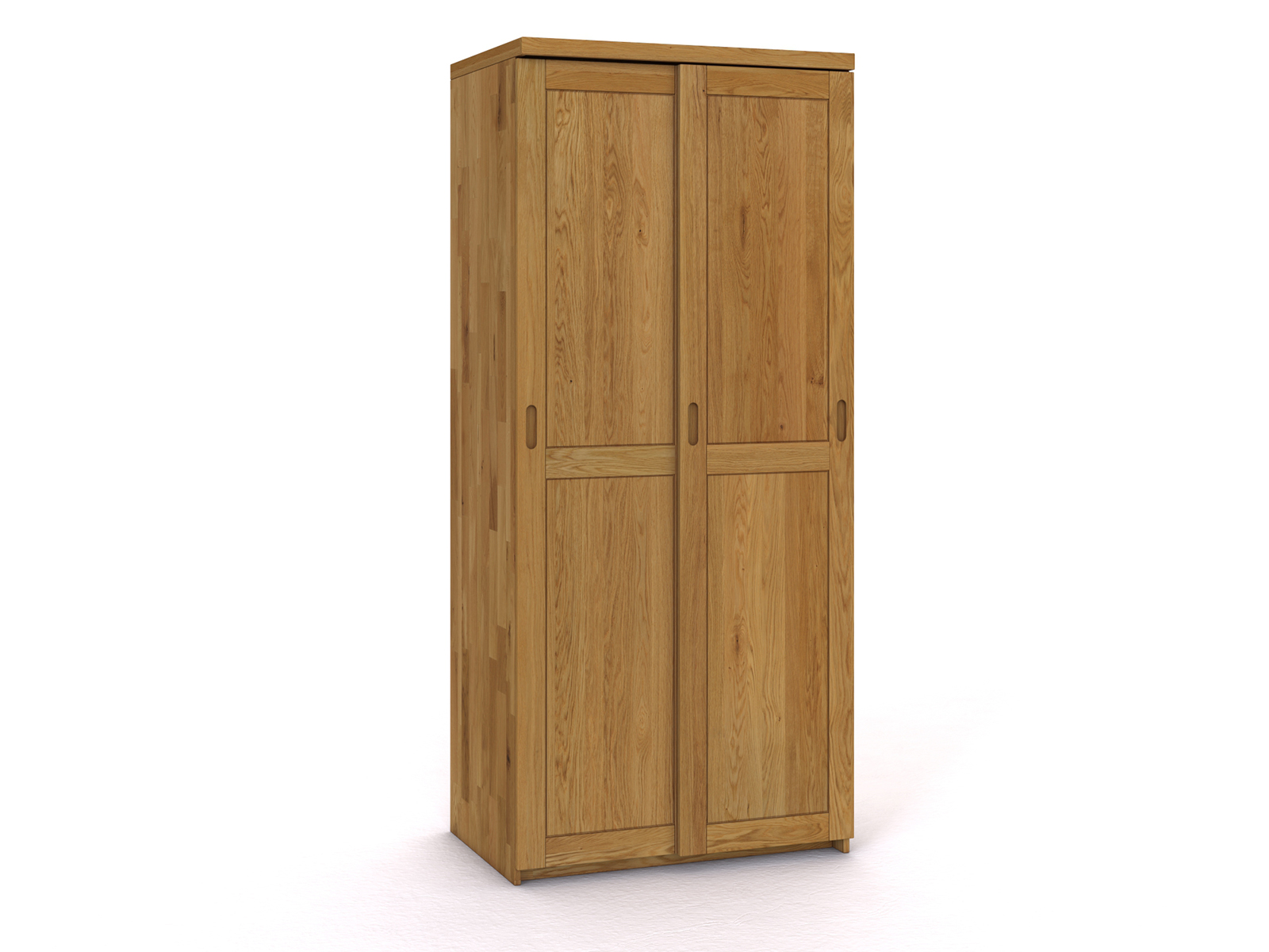 Schiebetüreschrank „Edelweiß" aus Eiche, 2-türig schmal, Höhe 233 cm