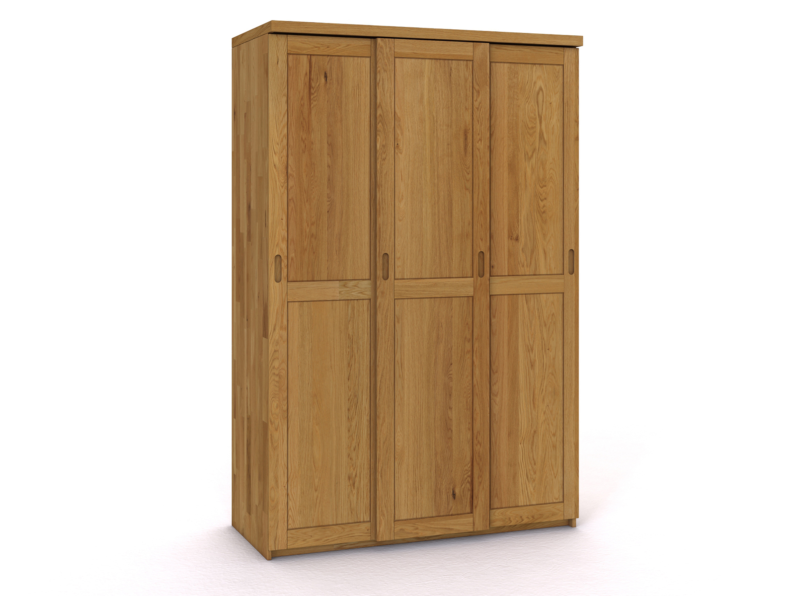 Schiebetüreschrank „Edelweiß" aus Eiche, 3-türig schmal, Höhe 233 cm