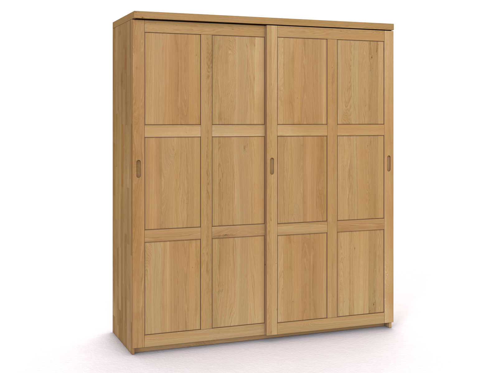 Schiebetüreschrank „Enzian" aus Eiche Hell, 2-türig breit, Höhe 233 cm