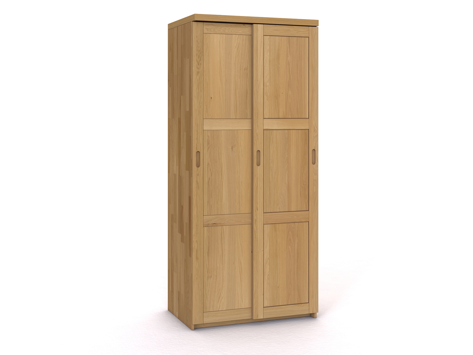 Schiebetüreschrank „Enzian" aus Eiche Hell, 2-türig schmal, Höhe 233 cm