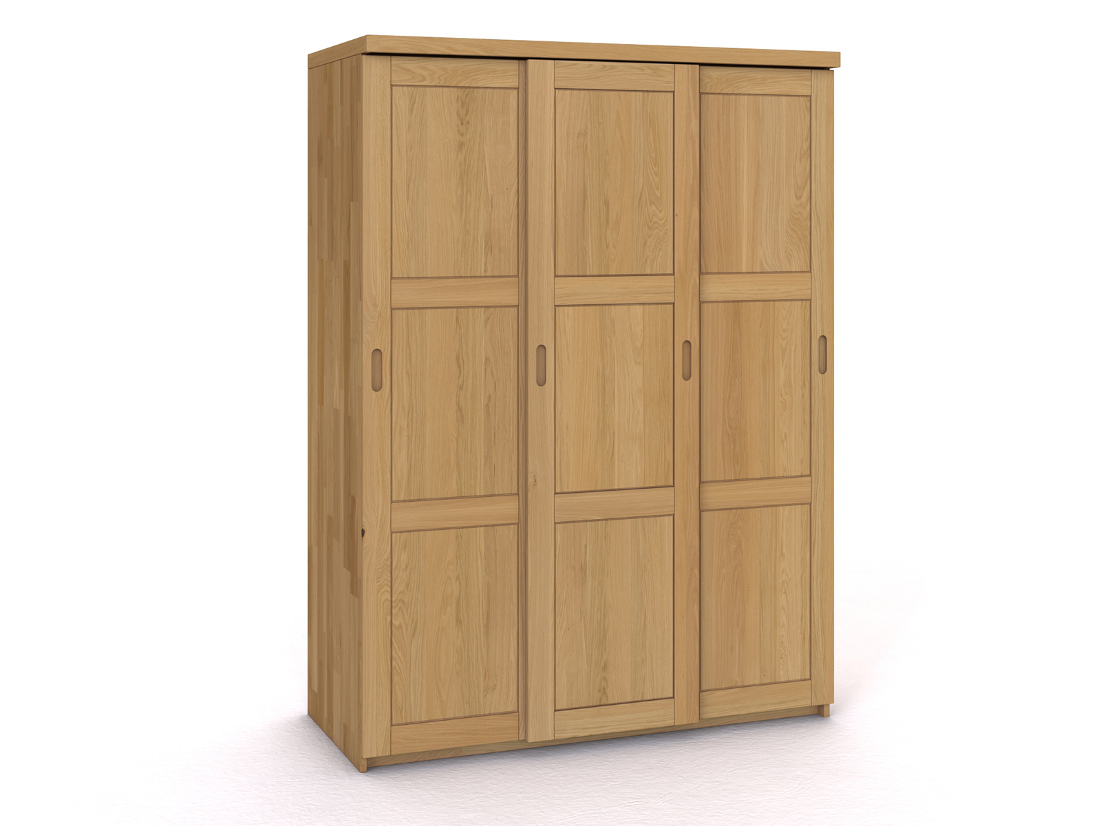 Schrank „Enzian" aus Eiche Hell, 3-türig schmal, Höhe 208 cm