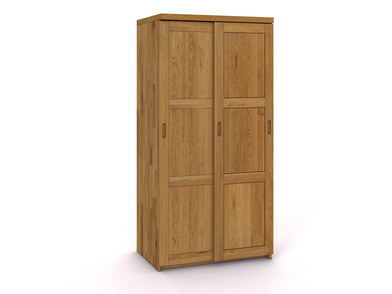 Schiebetüreschrank „Enzian" aus Eiche, 2-türig schmal, Höhe 208 cm
