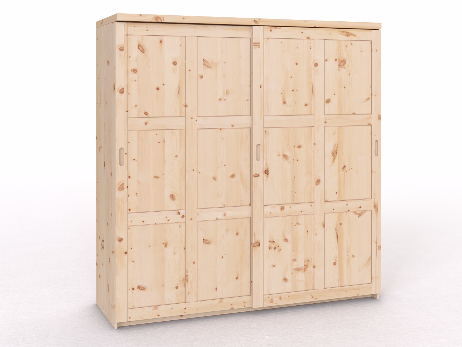 Schiebetüreschrank aus Zirbenholz „Enzian" 2-türig breit, Höhe 208 cm