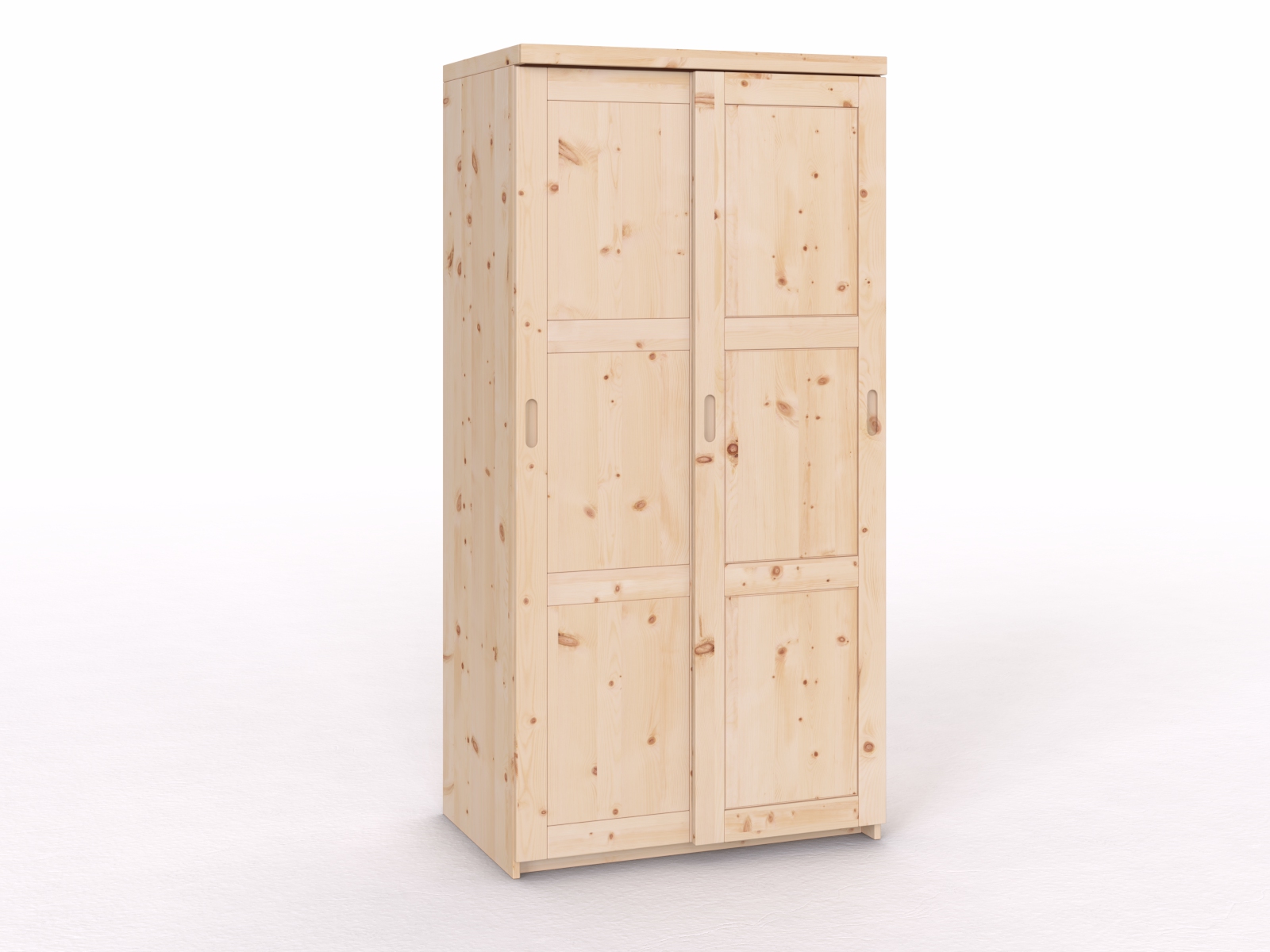 Schiebetüreschrank aus Zirbenholz „Enzian" 2-türig schmal, Höhe 208 cm