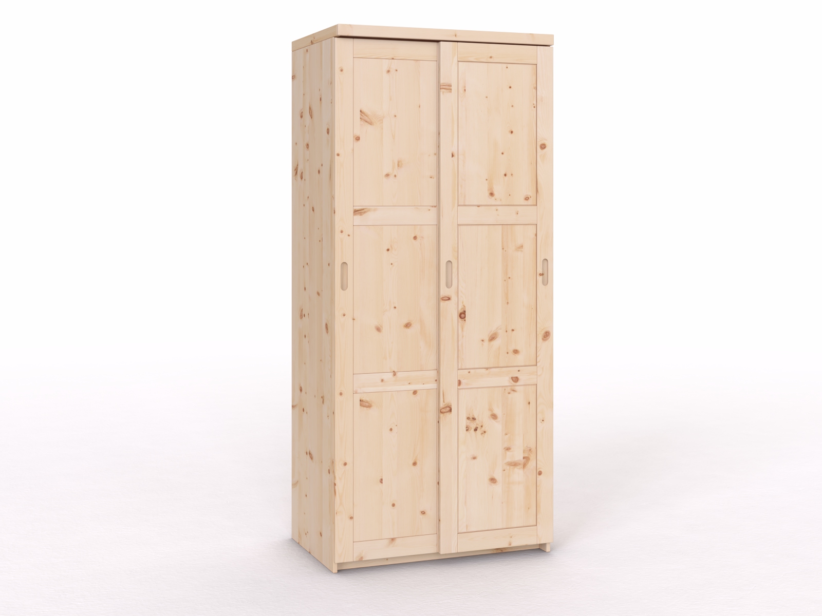 Schiebetüreschrank aus Zirbenholz „Enzian" 2-türig schmal, Höhe 233 cm