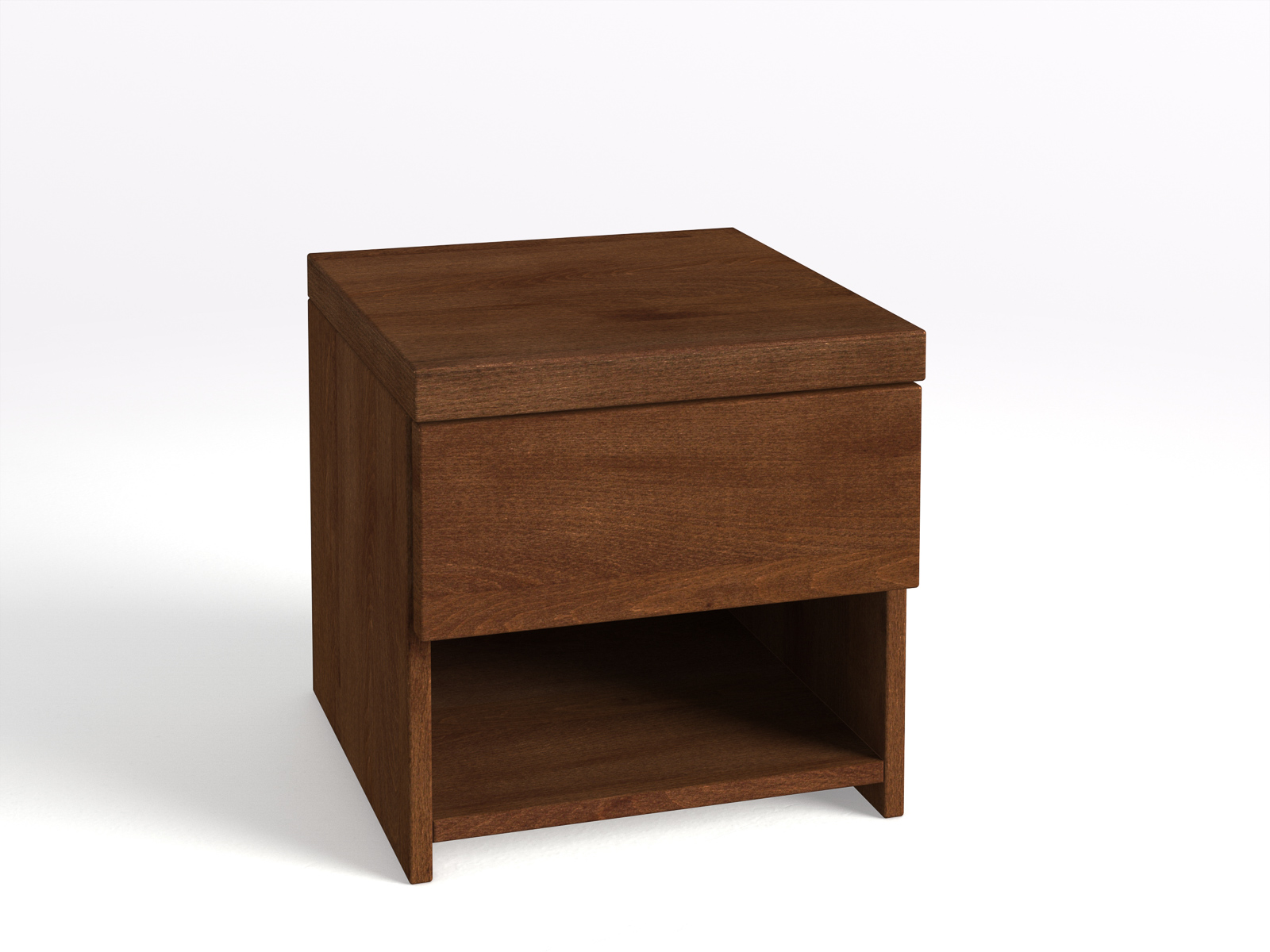 Nachttisch Buche Dunkel „Aaron“ in Standardhöhe, mit 1 Schubladen