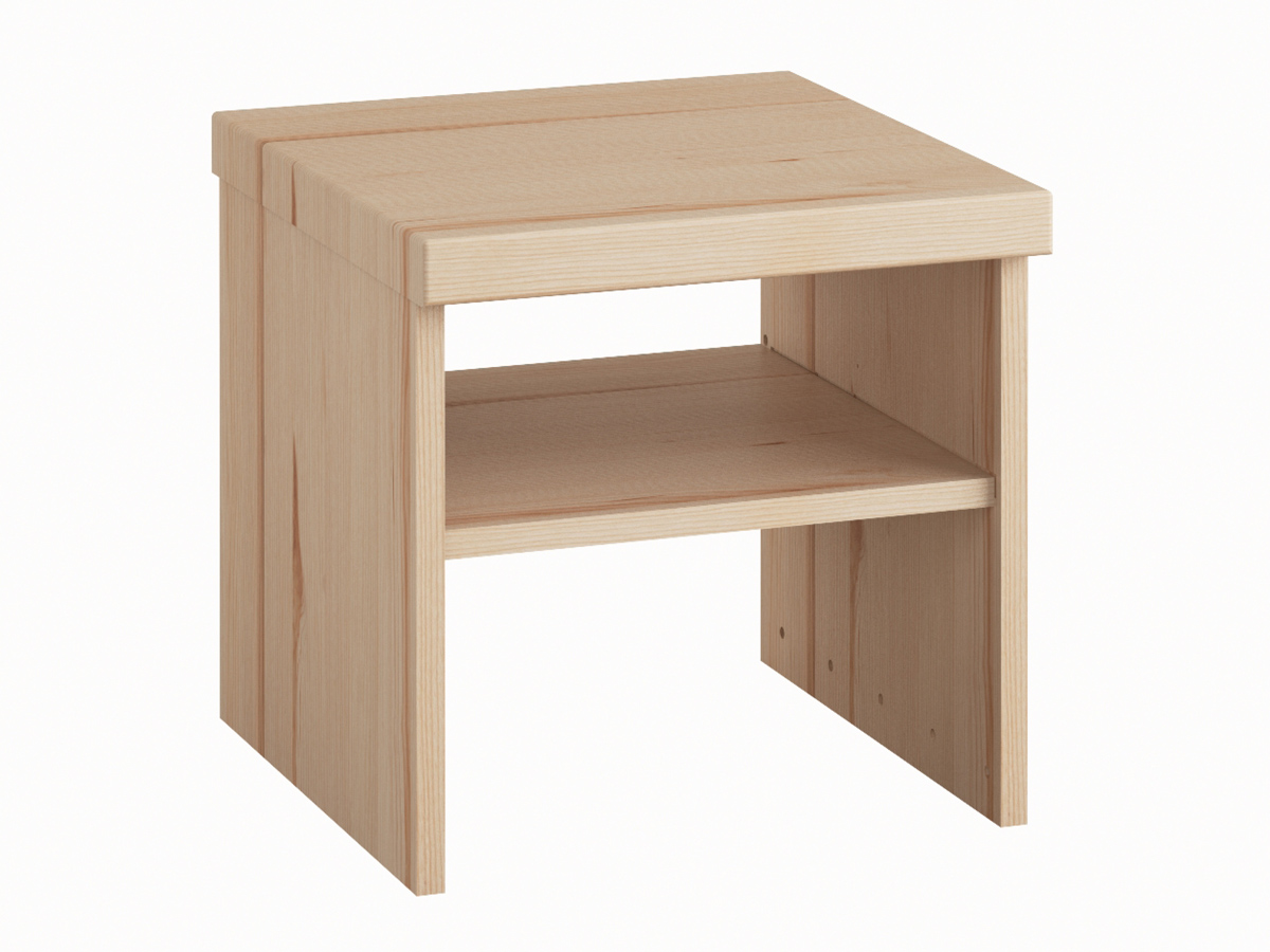 Nachttisch aus Eschenholz ohne Lade „Alfred“ in Standardhöhe