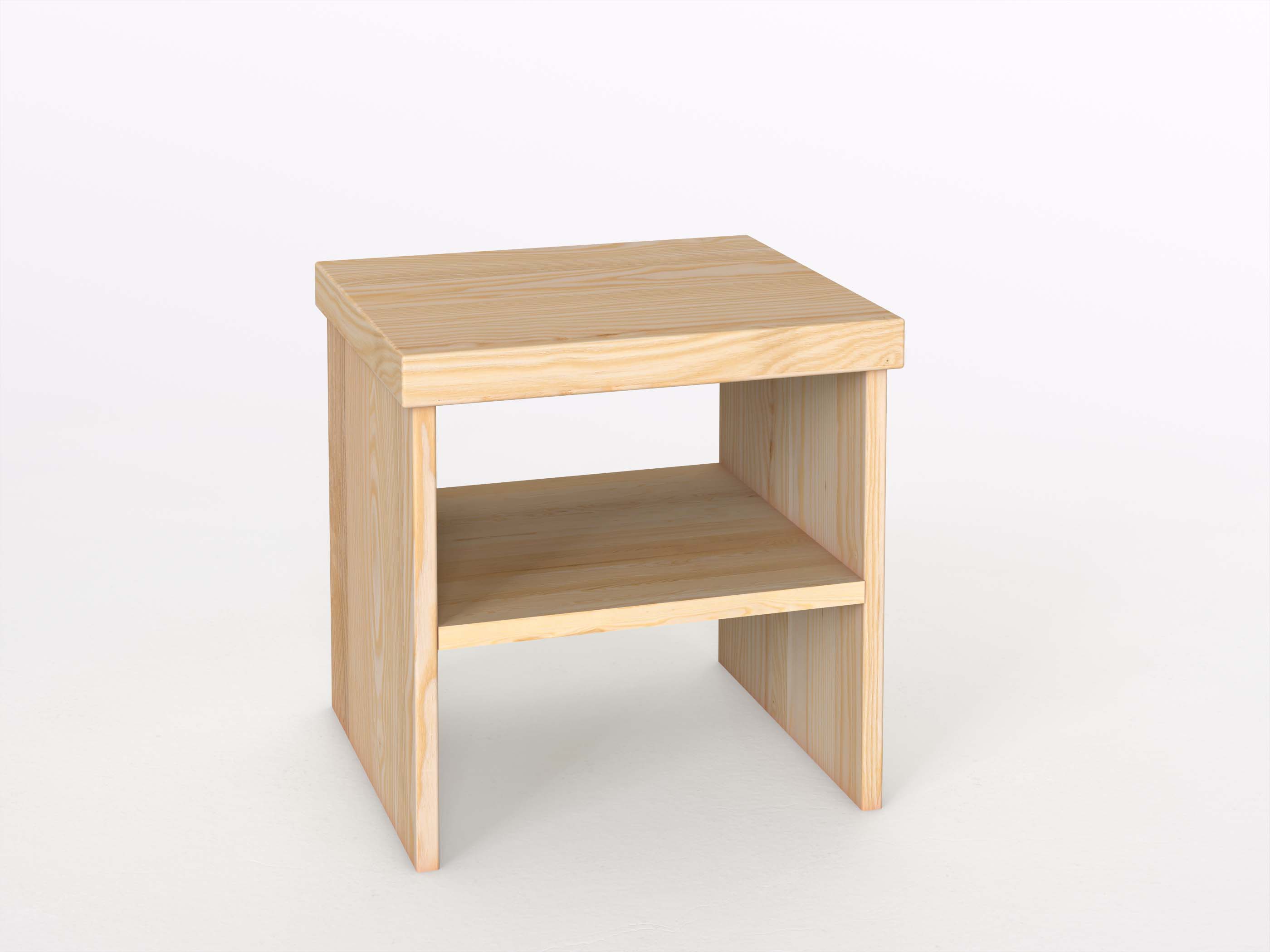 Nachttisch aus Eschenholz ohne Lade „Alfred“ in Standardhöhe