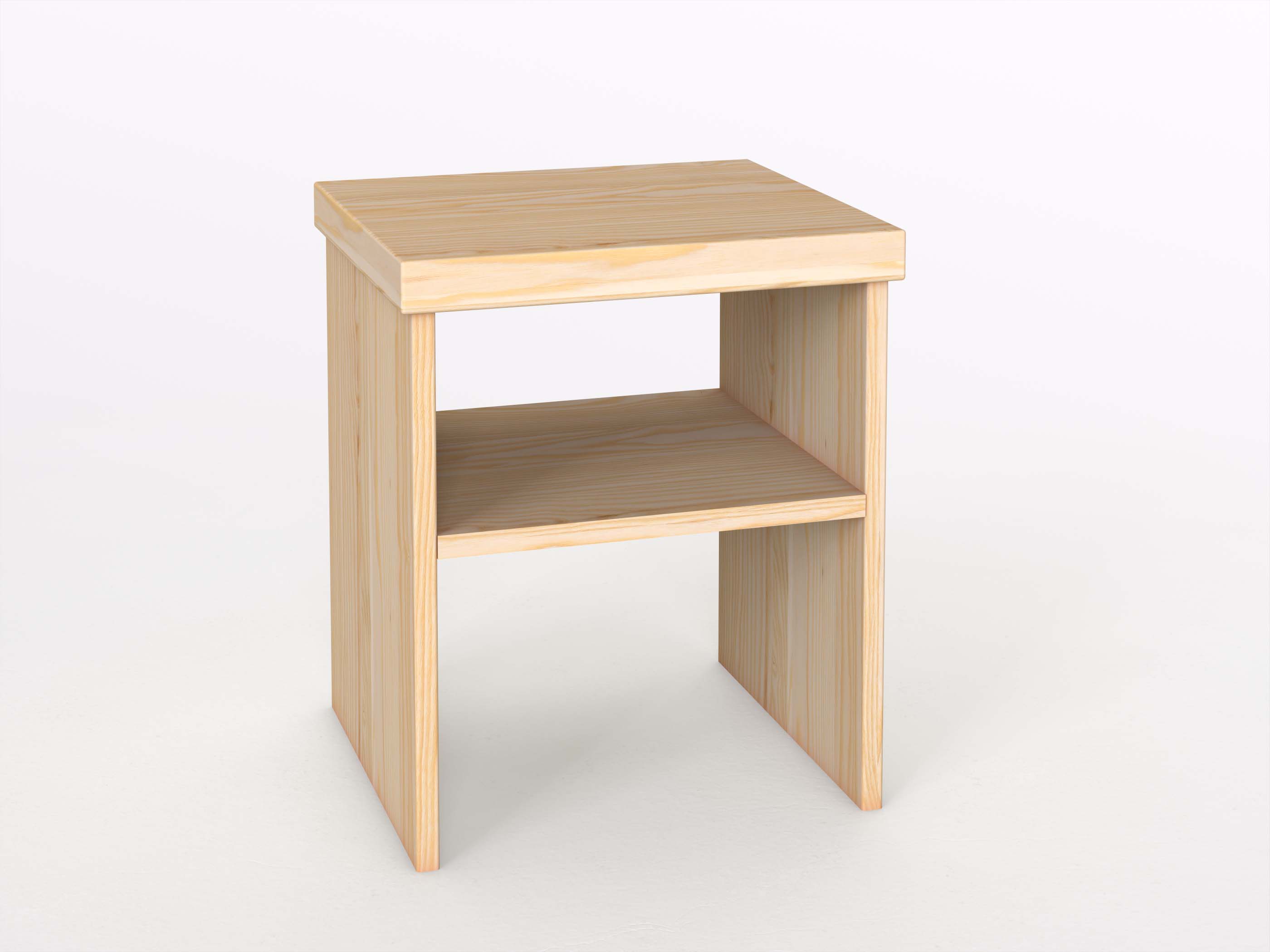 Nachttisch aus Eschenholz ohne Lade „Alfred“ in Komforthöhe