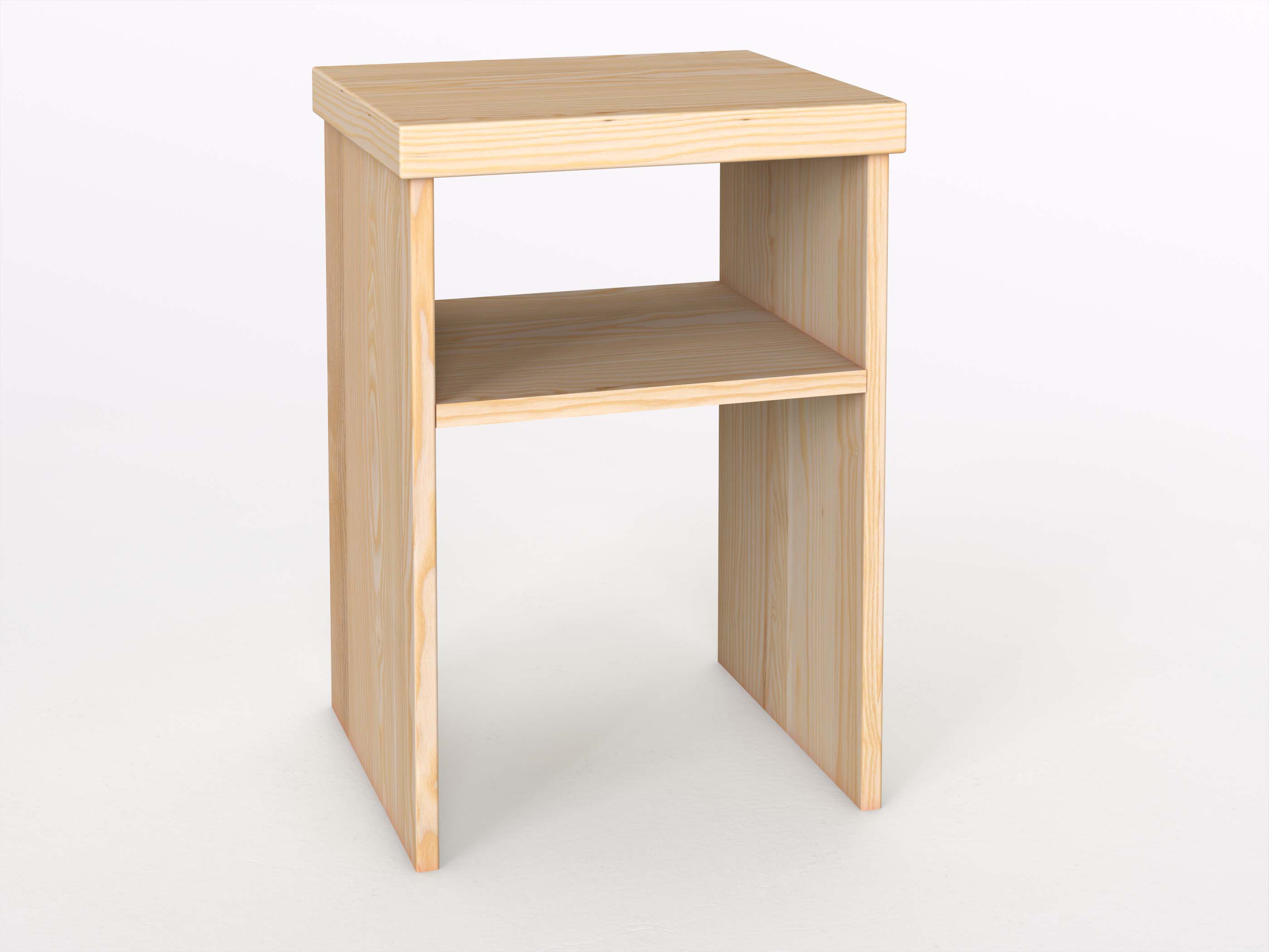 Nachttisch aus Eschenholz ohne Lade „Alfred“ in Boxspringhöhe