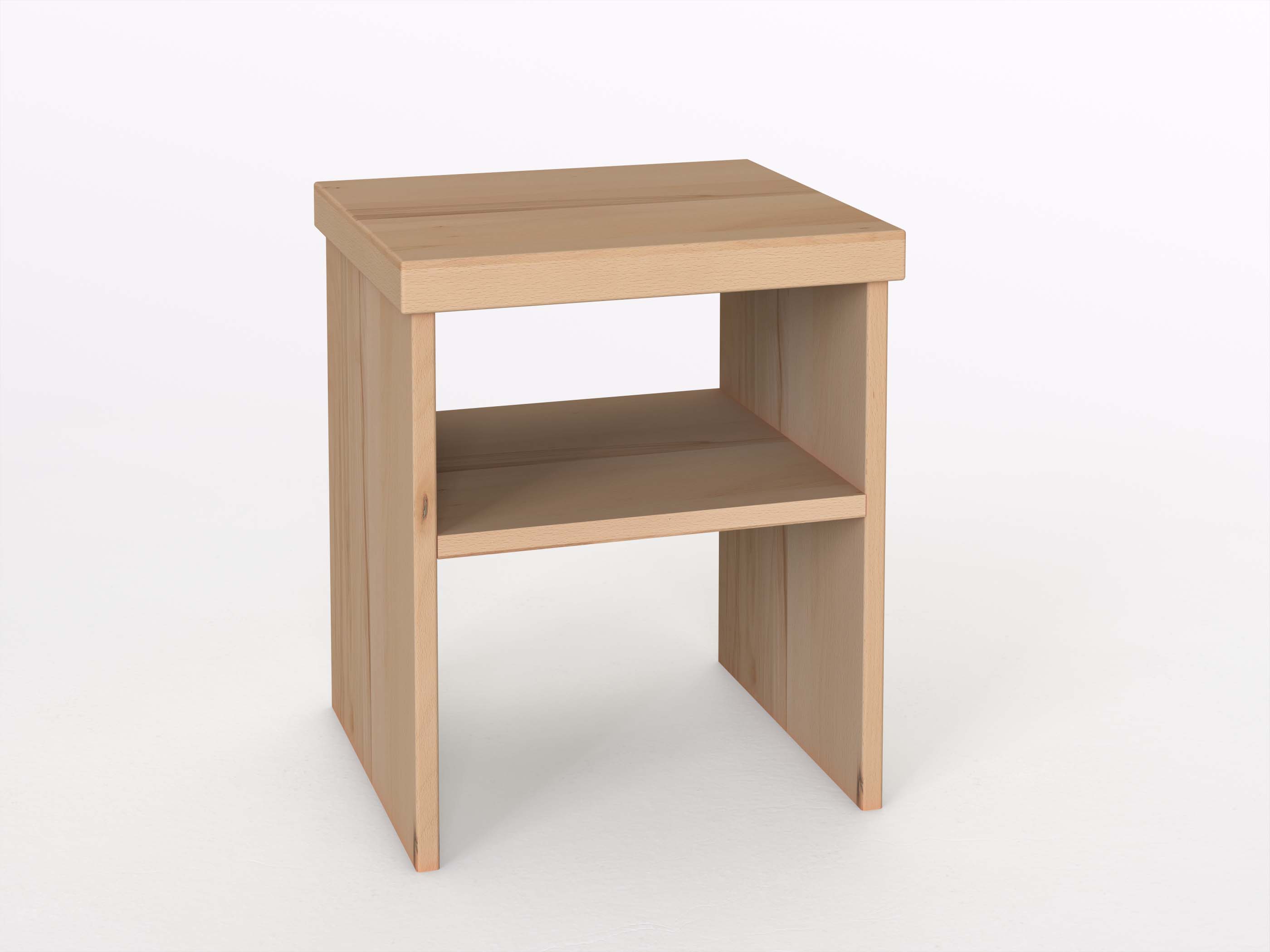 Nachttisch aus Kernbuche ohne Lade „Alfred“ in Komforthöhe