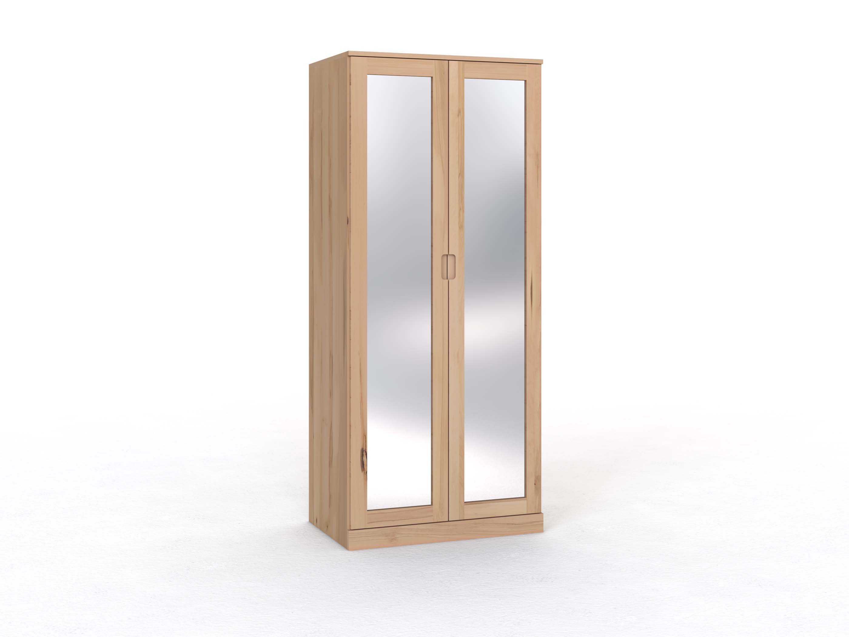 Buchenschrank „Alpenrose“, 2-türig, Höhe 235 cm, Griff Seite („Stefan")