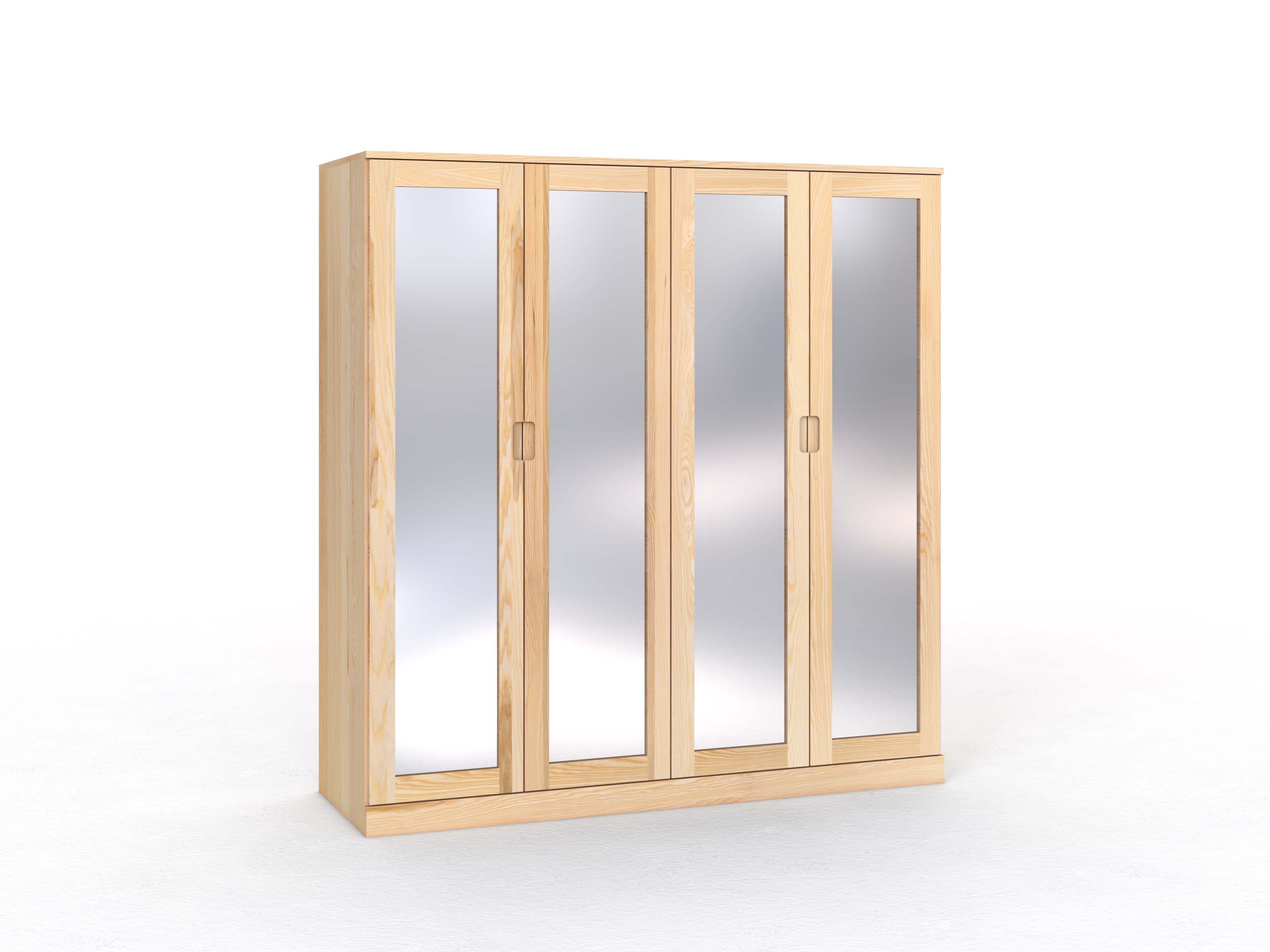 Eschenschrank „Alpenrose“, 4-türig, Höhe 210 cm, Griffleiste A („Patrizia")