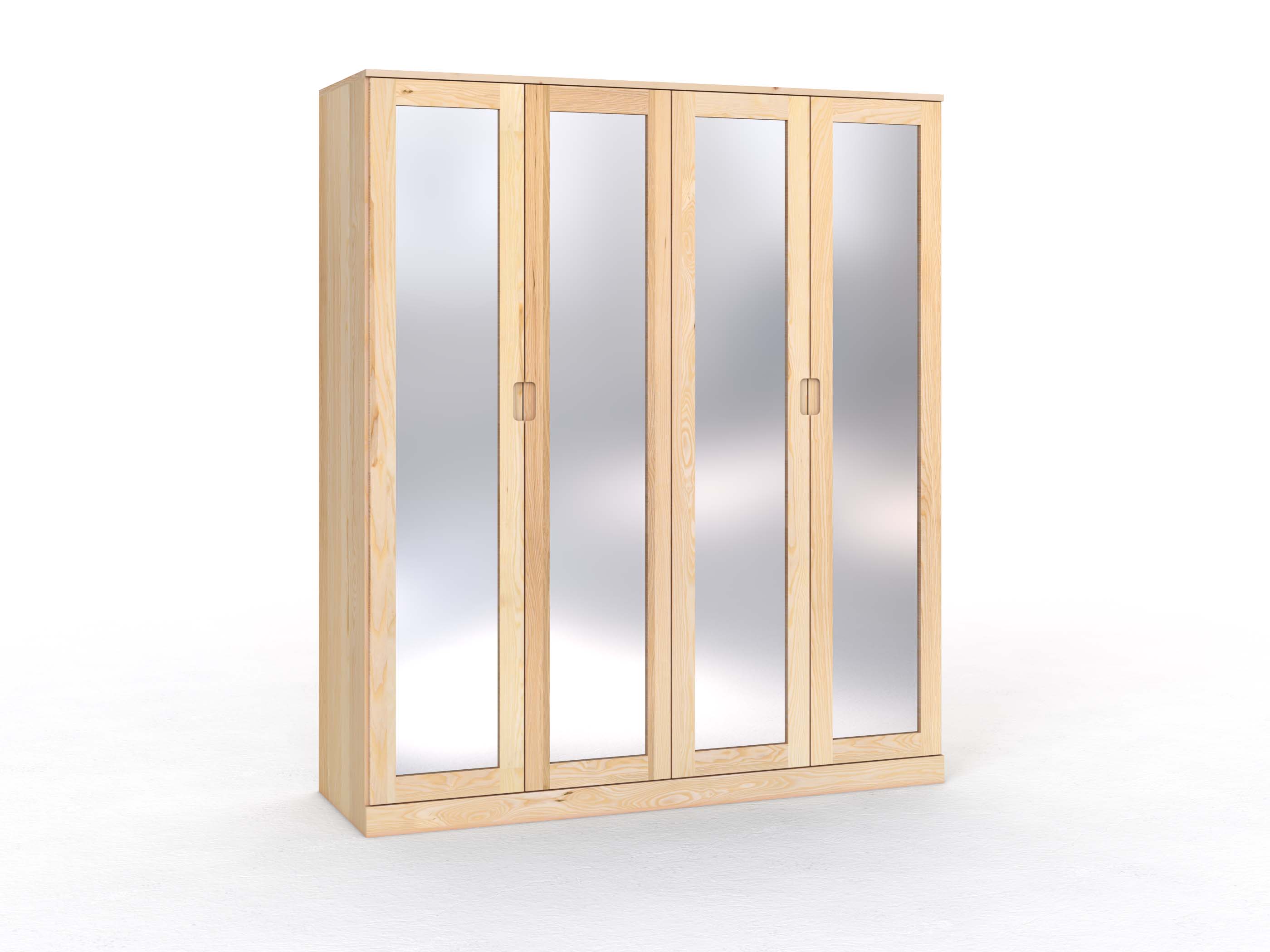 Eschenschrank „Alpenrose“, 4-türig, Höhe 235 cm, Griffleiste A („Patrizia")