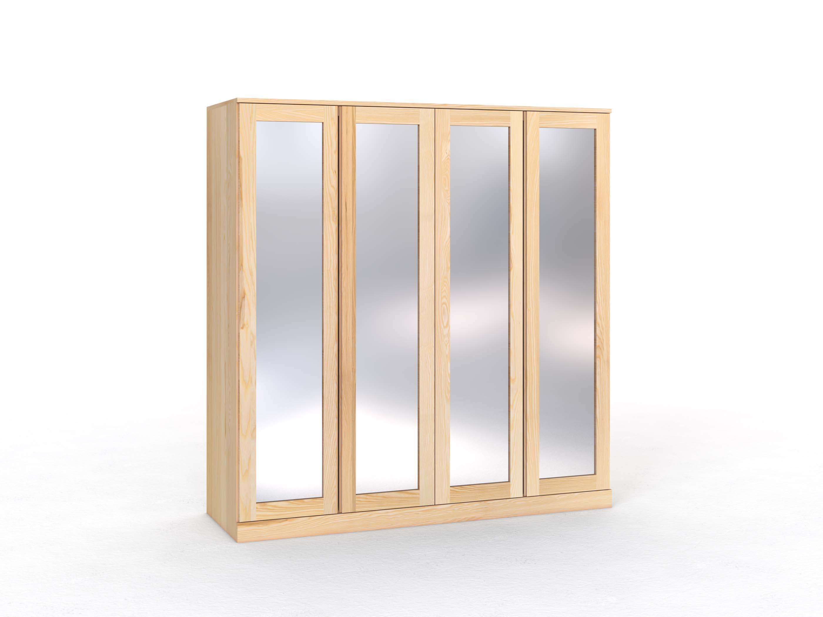 Eschenschrank „Alpenrose“, 4-türig, Höhe 210 cm, Griffleiste C („Lukas")