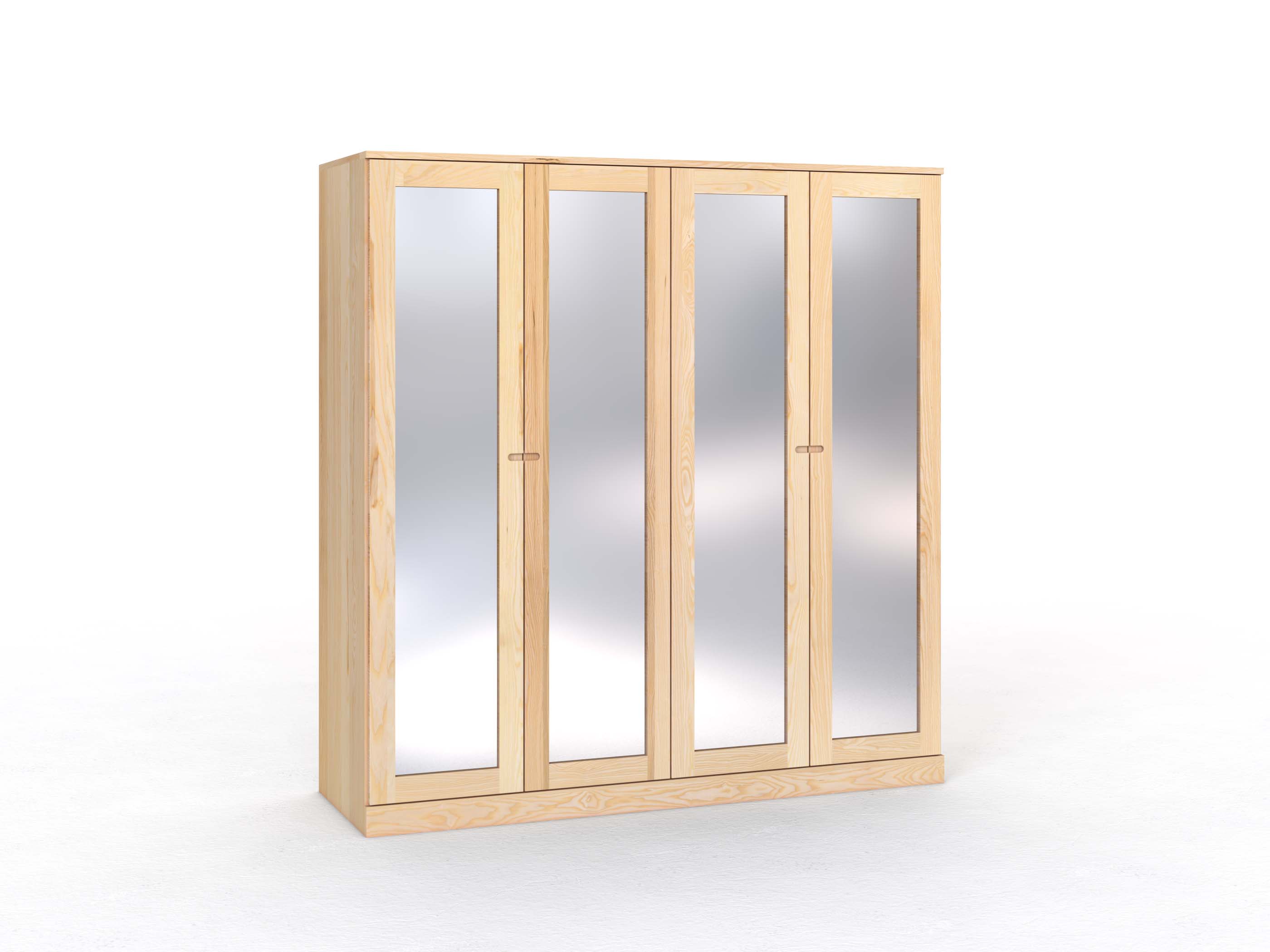 Eschenschrank „Alpenrose“, 4-türig, Höhe 210 cm, Griff Seite („Stefan")
