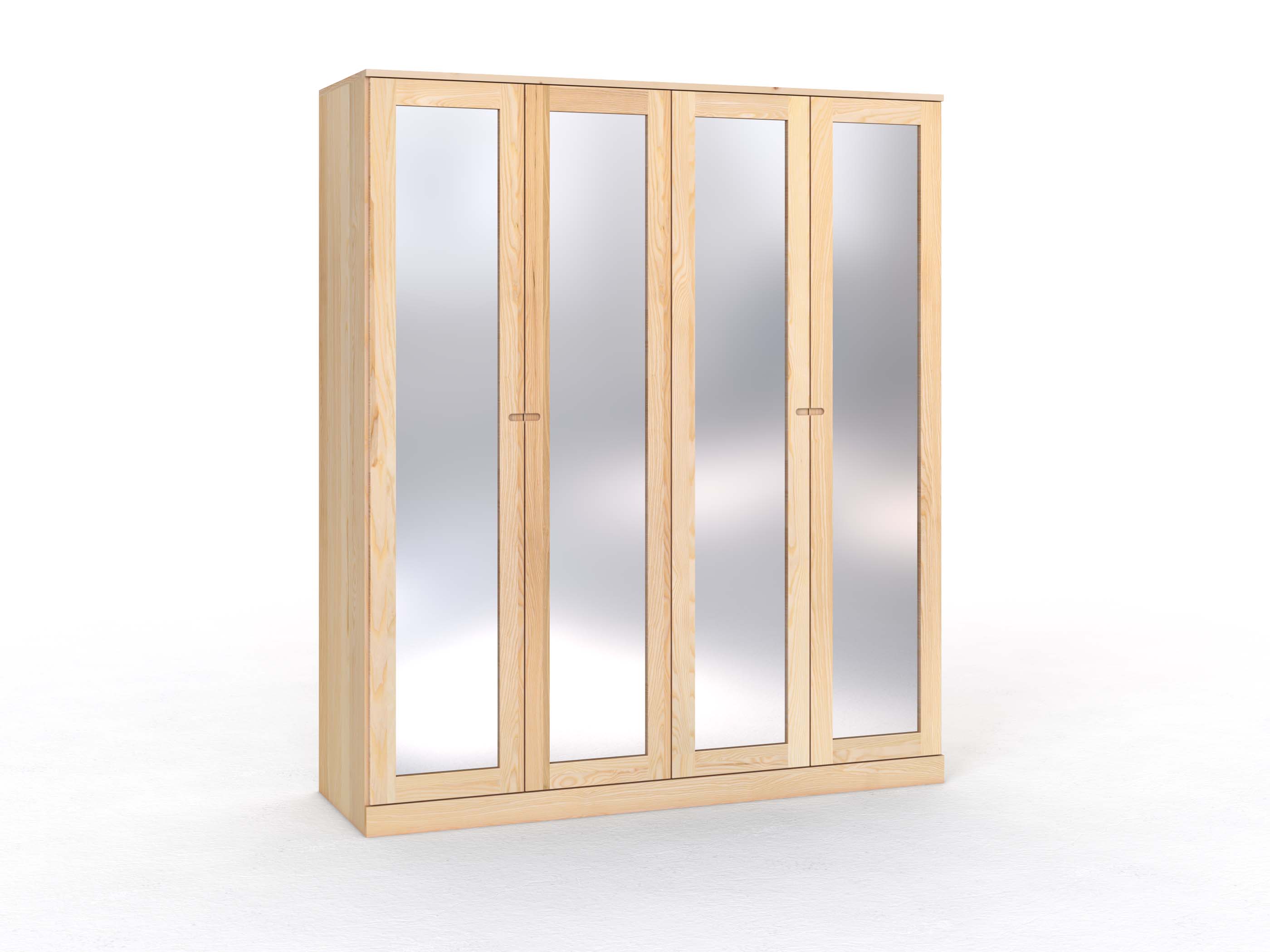 Eschenschrank „Alpenrose“, 4-türig, Höhe 235 cm, Griff Seite („Stefan")