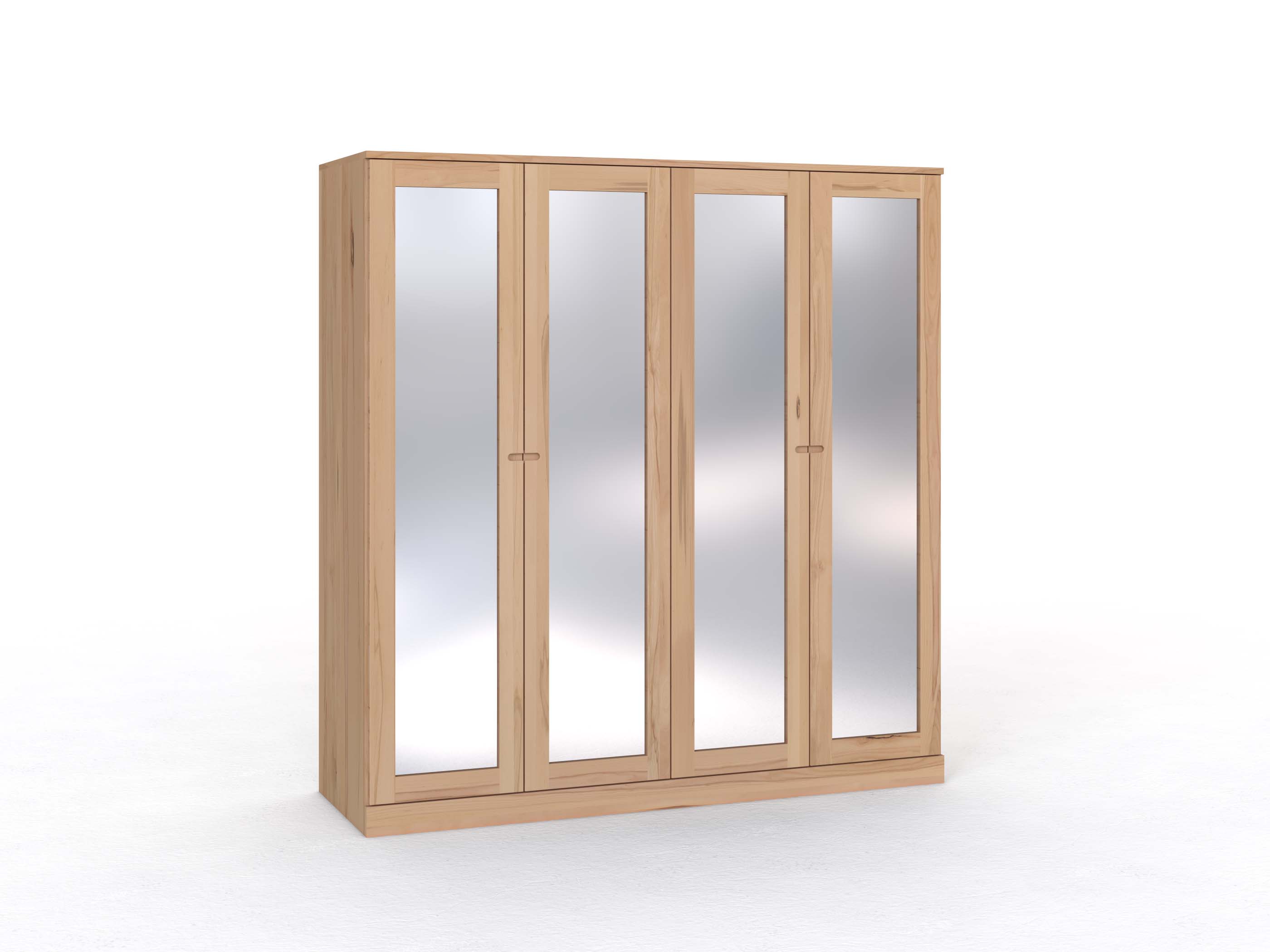 Buchenschrank „Alpenrose“, 4-türig, Höhe 210 cm, Griff Seite („Stefan")