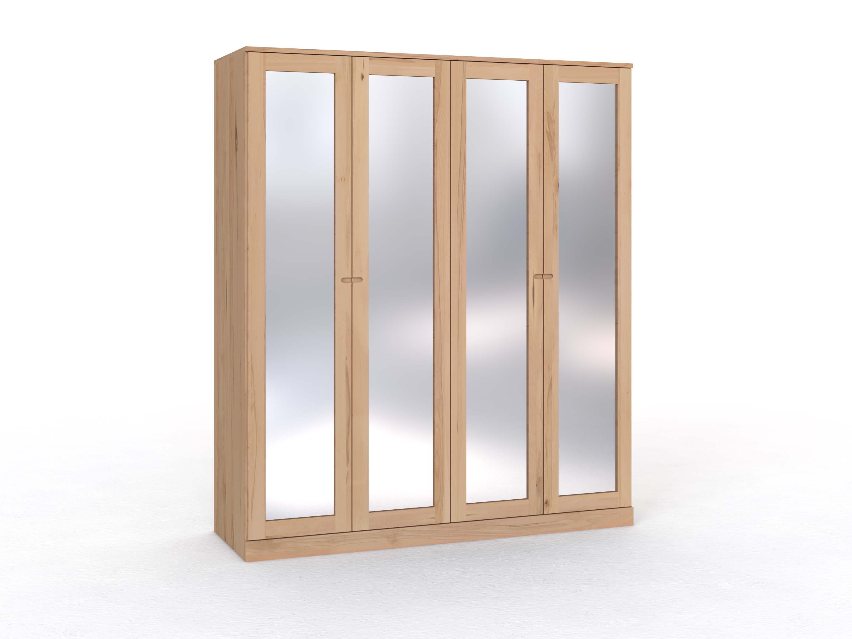 Buchenschrank „Alpenrose“, 4-türig, Höhe 235 cm, Griff Seite („Stefan")