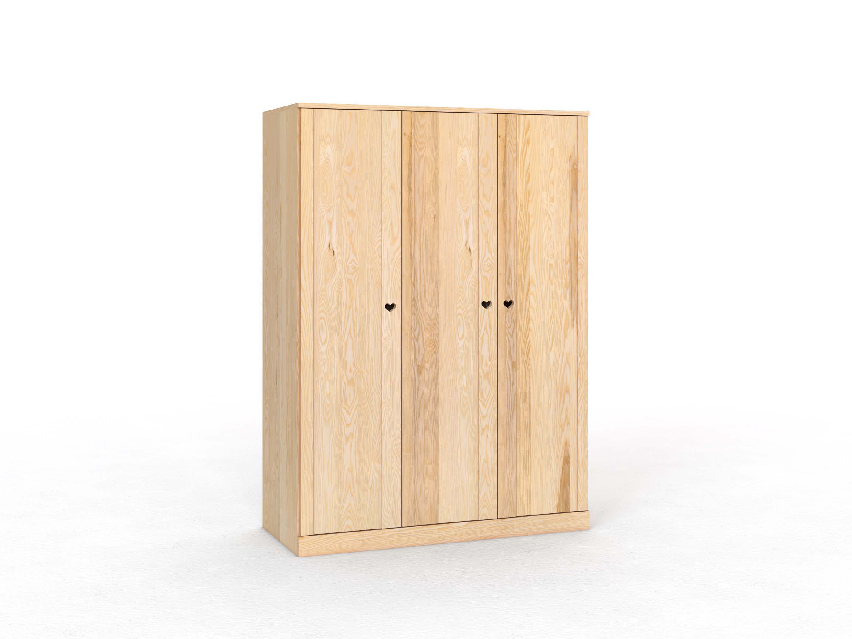 Eschenschrank „Arnika“, 3-türig, Höhe 210 cm, Griffausführung „Heidi"