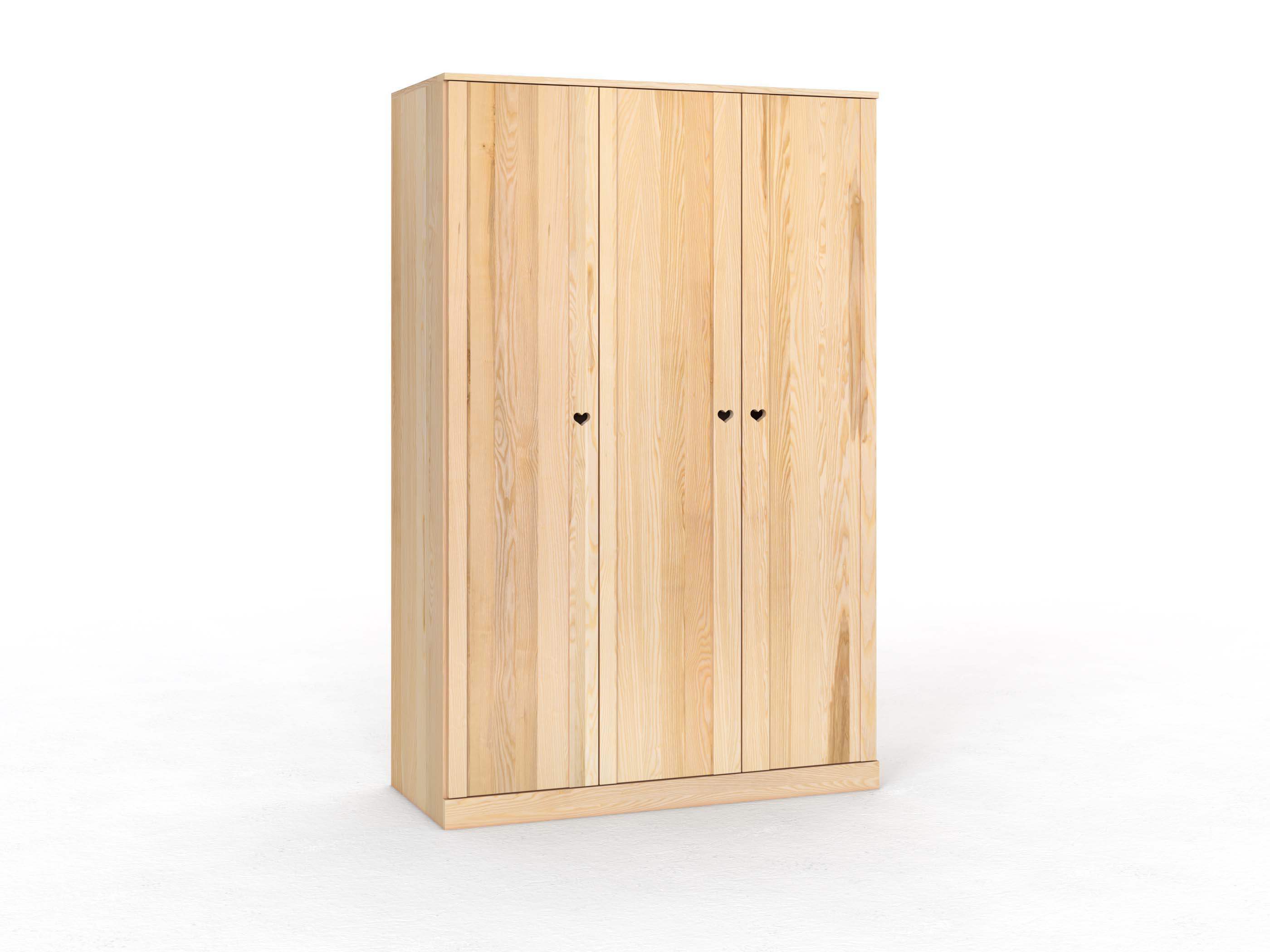 Eschenschrank „Arnika“, 3-türig, Höhe 235 cm, Griffausführung „Heidi"