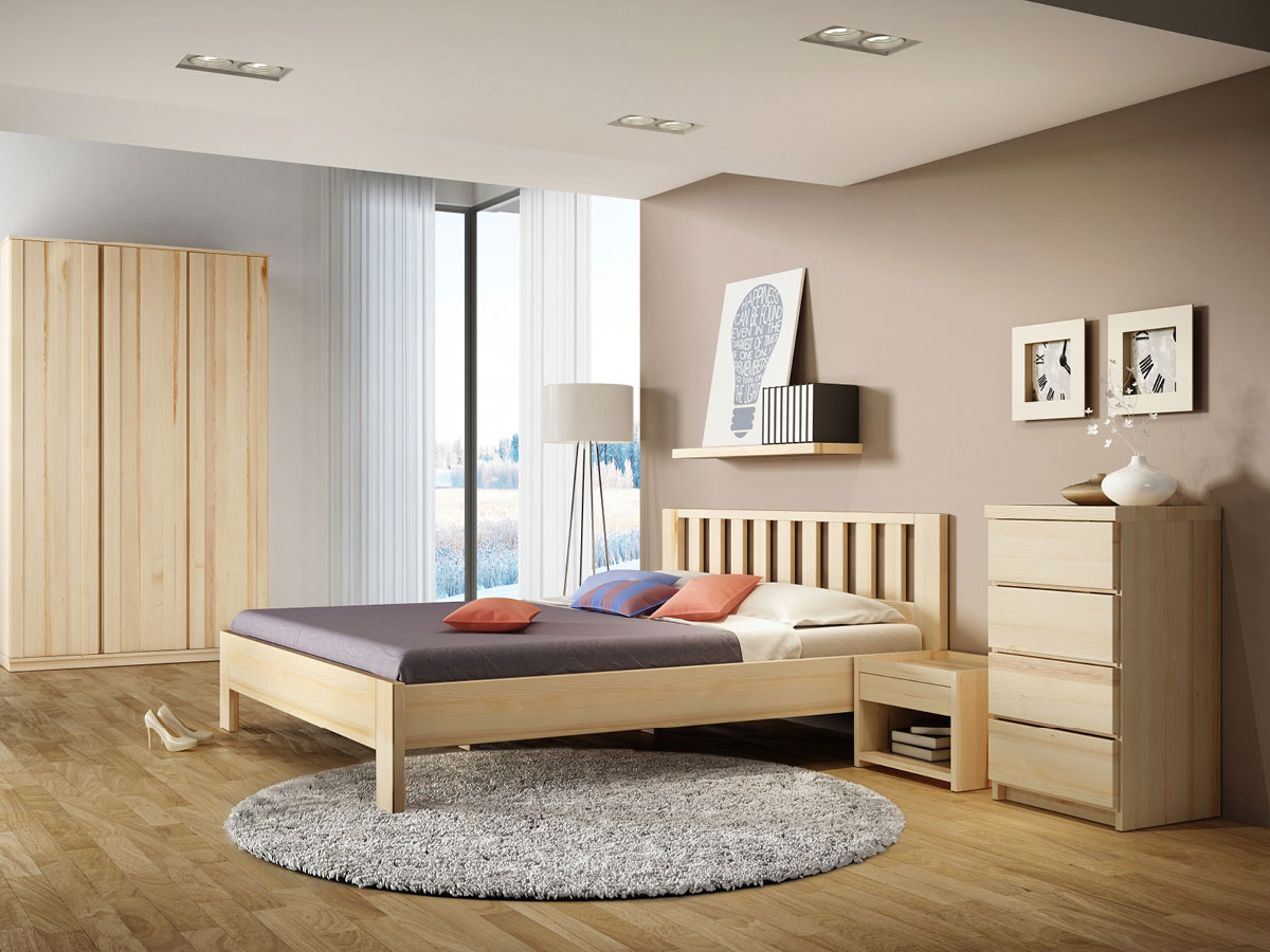 Schlafzimmer mit Eschenbett „Bernhard“