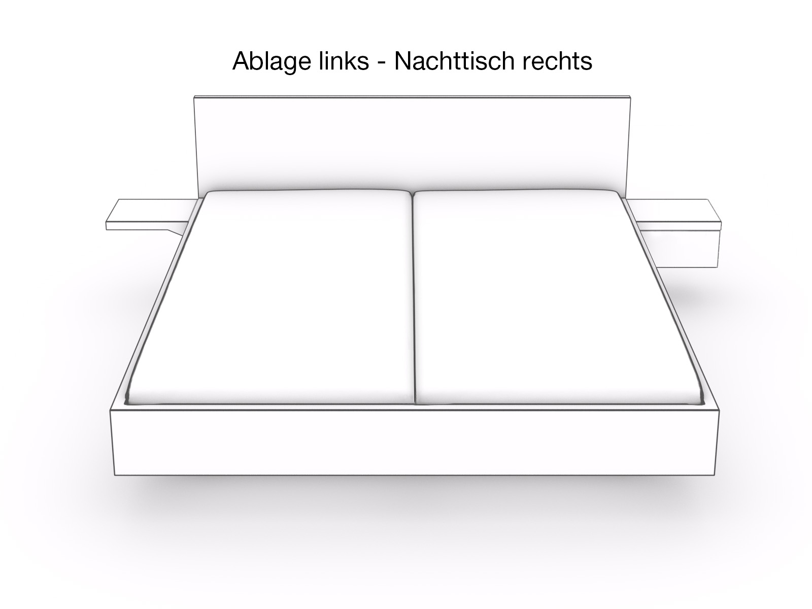 Ablage links - Nachttisch rechts