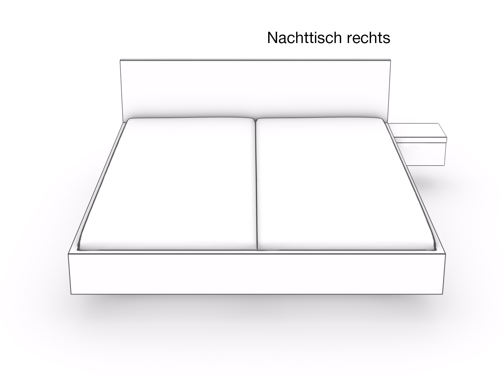 Nachttisch rechts 40 cm