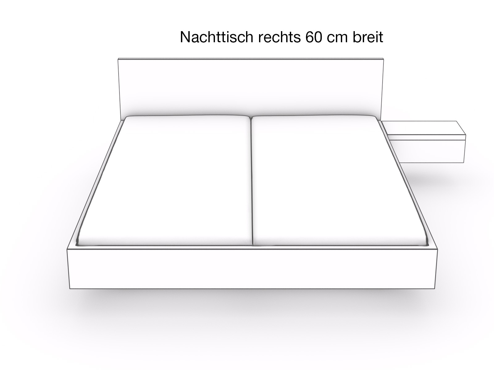 Nachttisch rechts 60 cm