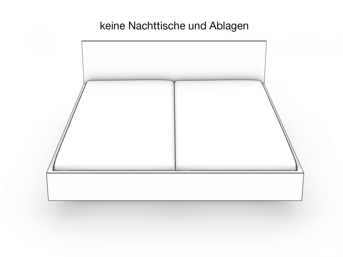 ohne Nachttisch und ohne Ablagen 