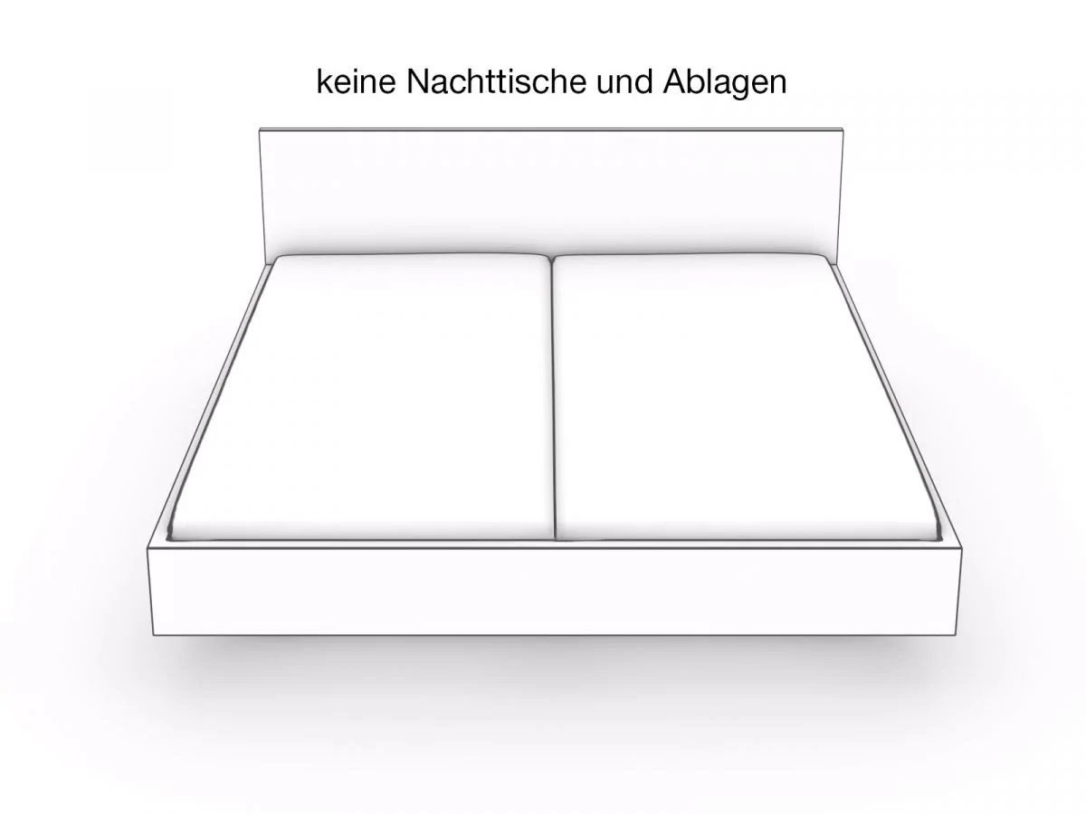 ohne Nachttische und ohne Ablagen