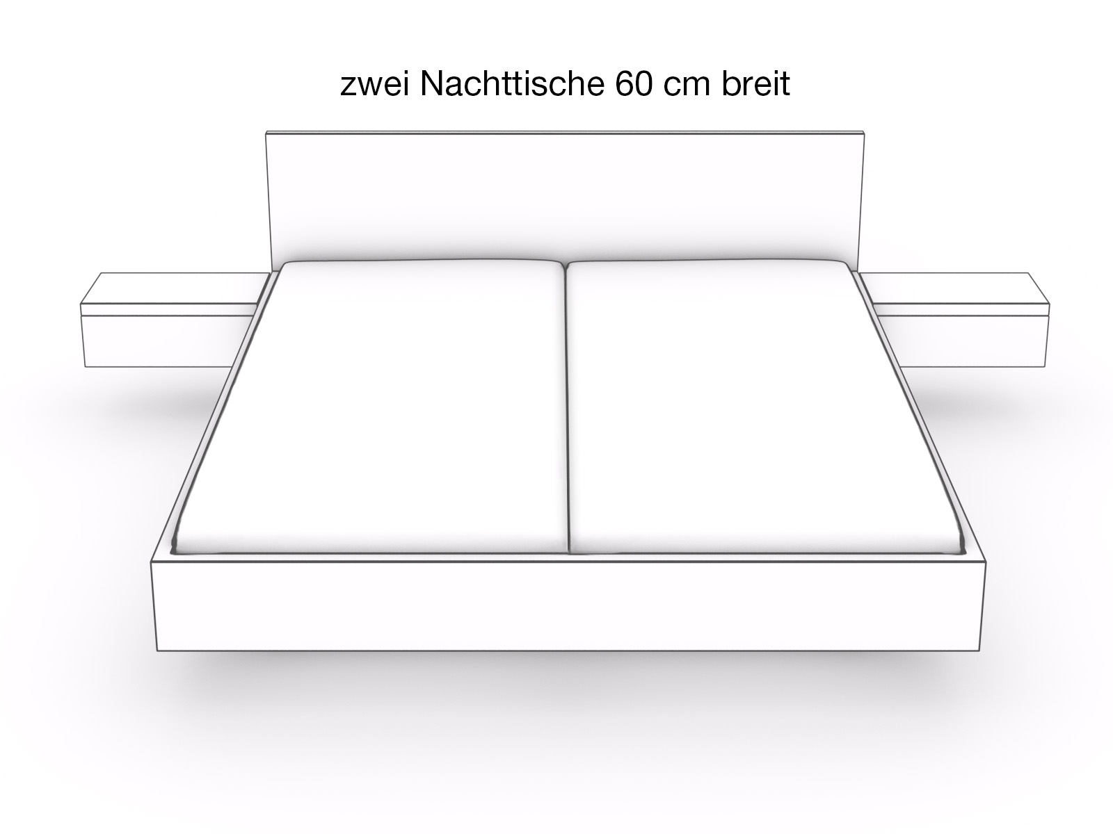 zwei Nachttische 60cm