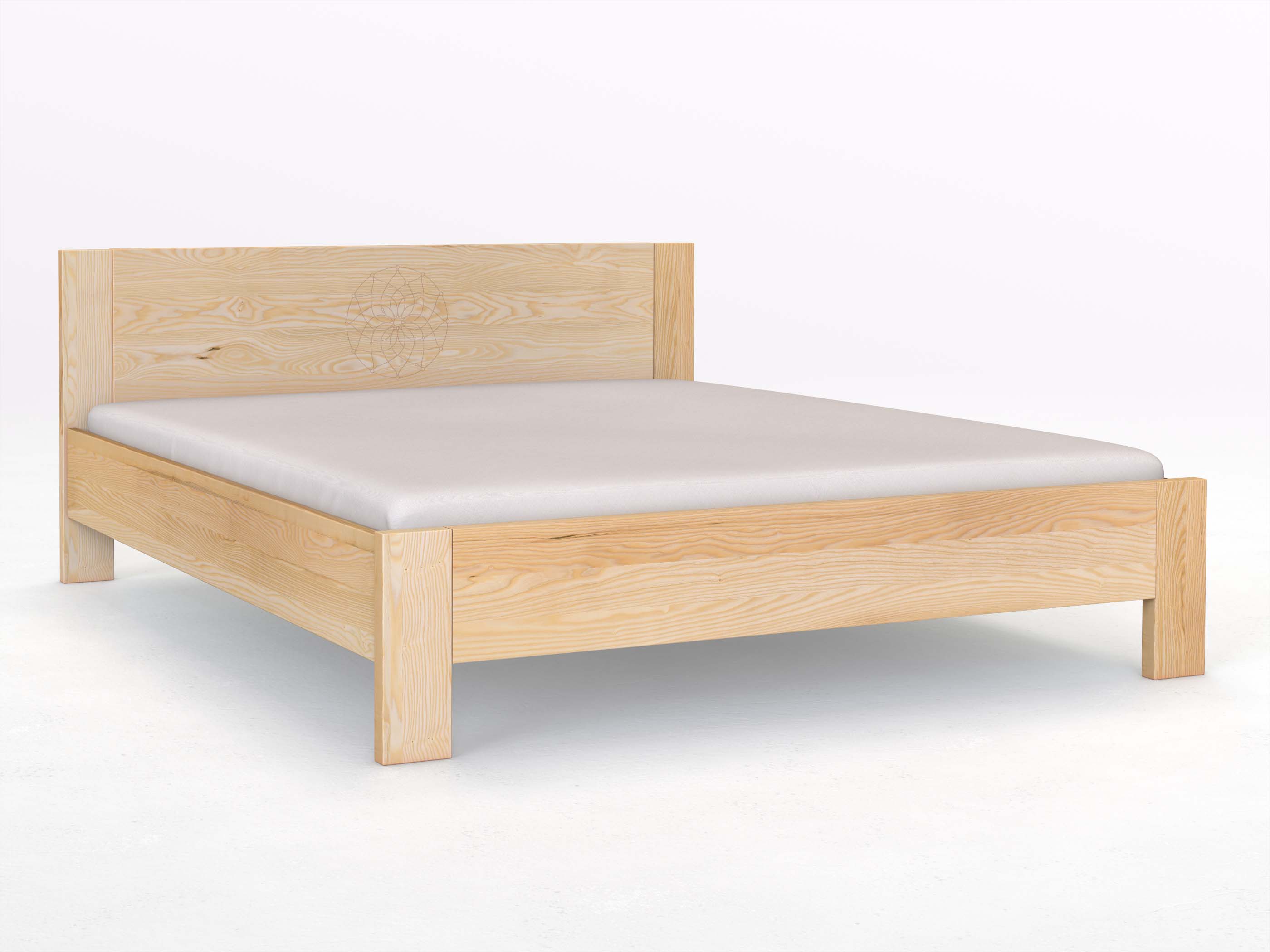 Eschenbett „Bianca“ in 180 x 200 cm mit der Gravur „Traumfänger“