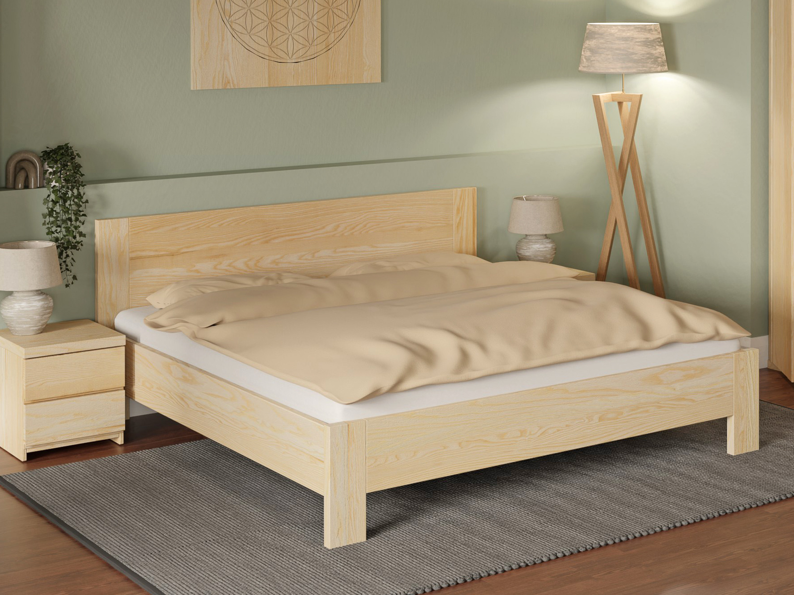 Bett Esche „Bianca“ in 180 x 200 cm