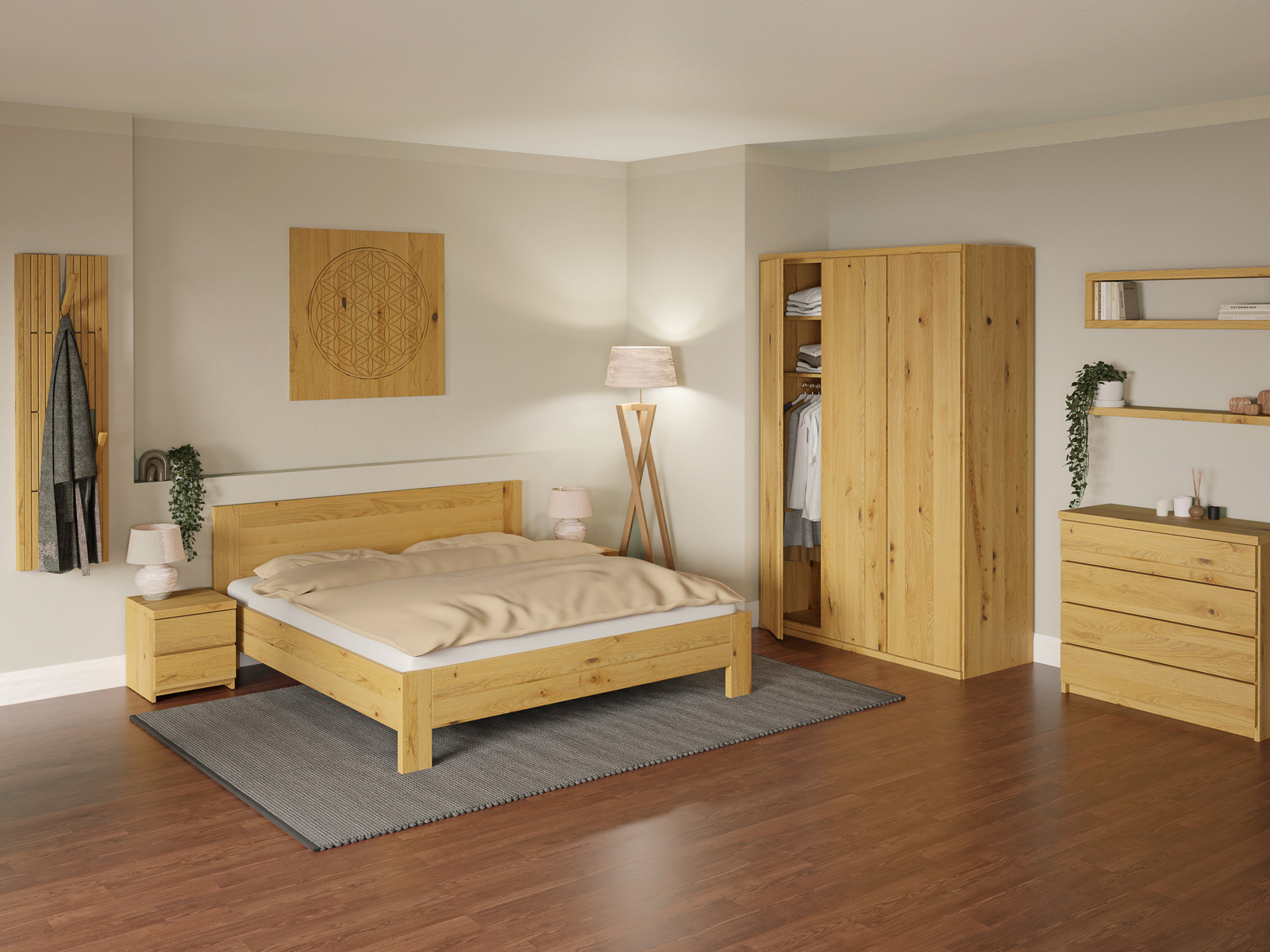 Bett Massivholz „Bianca“
