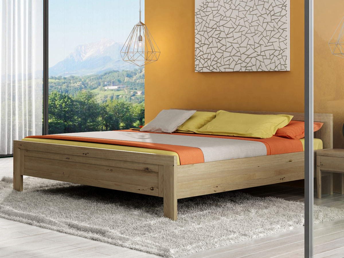 Wildeichenschlafzimmer mit Massivholzbett "Christina"