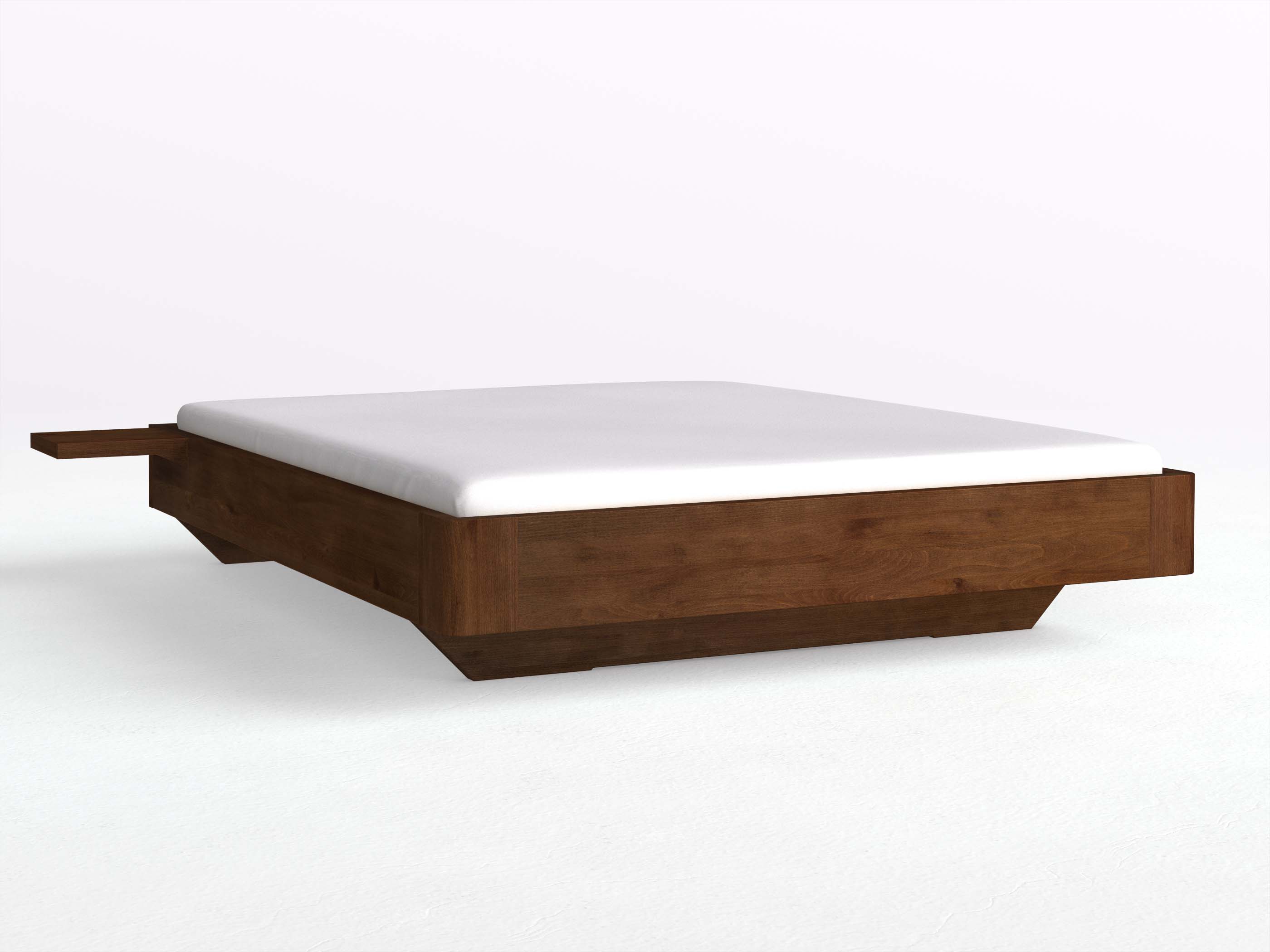 Buchenbett Dunkel „Clarissa" mit zwei Ablagen