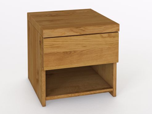 Nachttisch aus Zirbenholz mit Lade