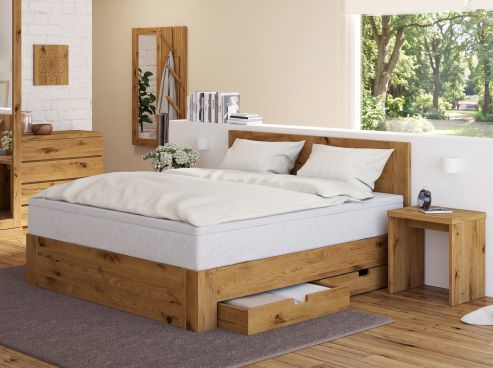 Wildeichenbett „Alois“ Boxspring