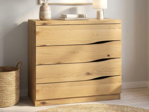 Wildeichenkommode Hell „Astrid“ mit 4 Laden